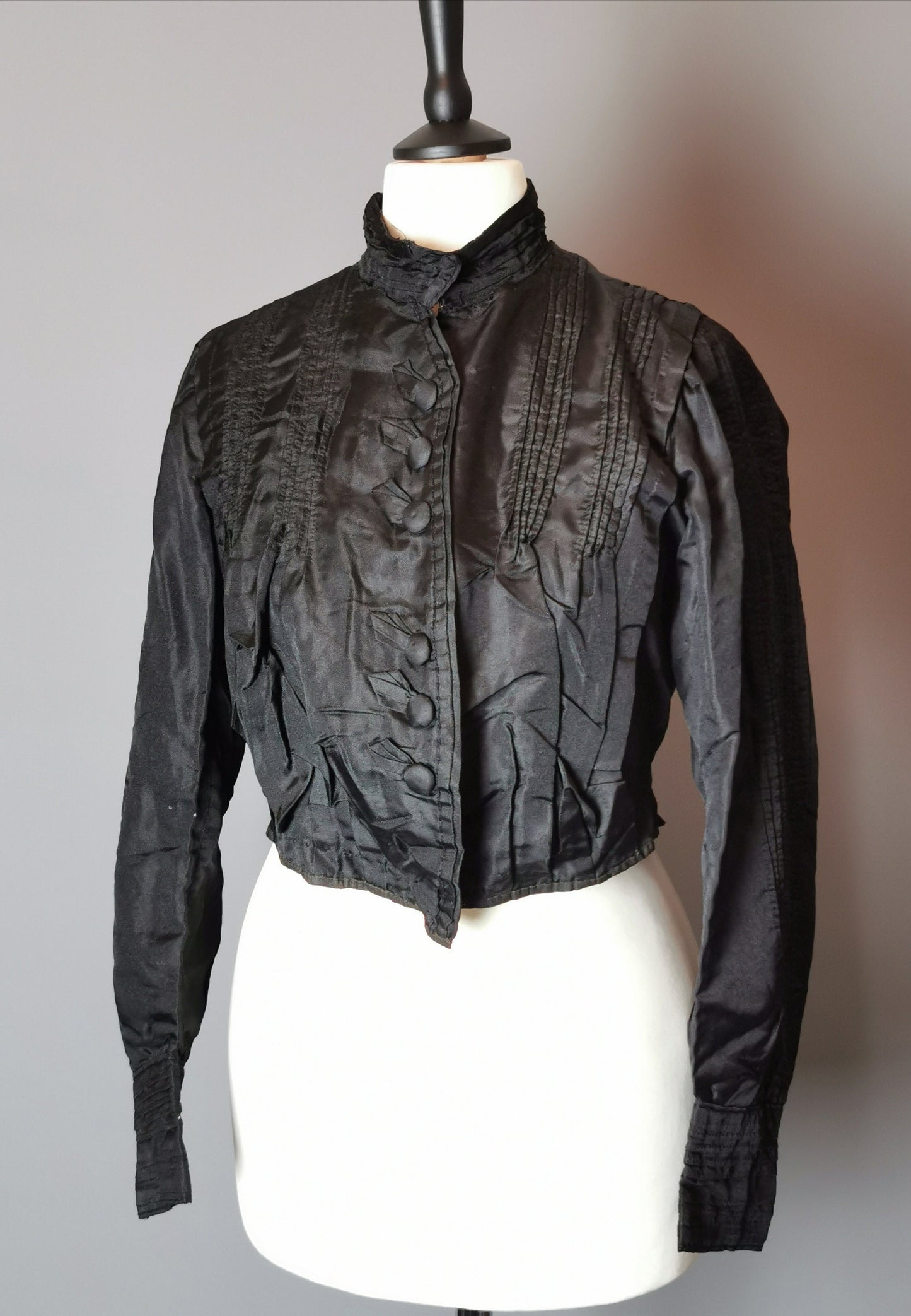 Victorian black satin bodice, blouse