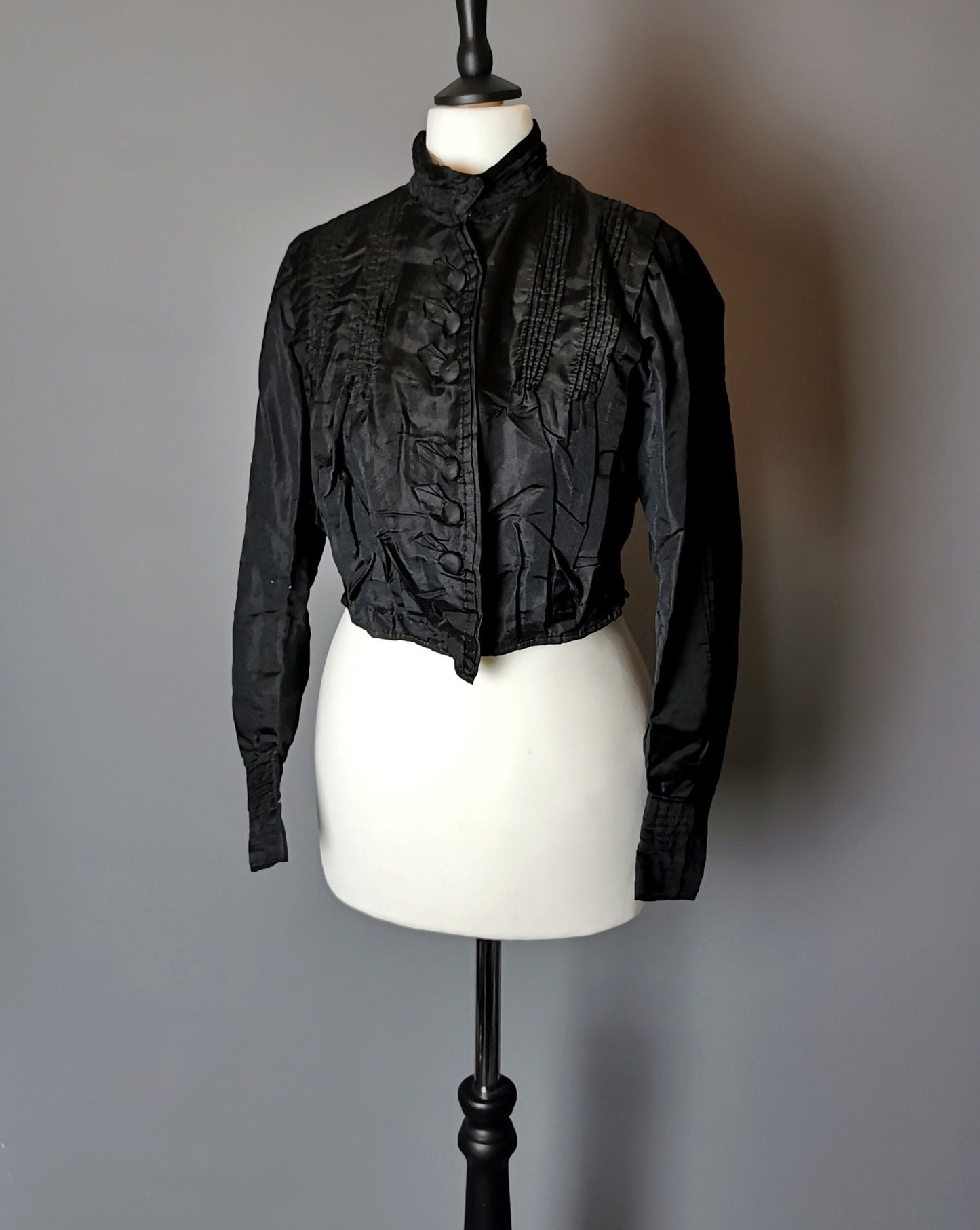 Victorian black satin bodice, blouse