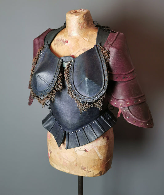 Vintage womens leather warrior costume, Larp, Medieval, cosplay, armour