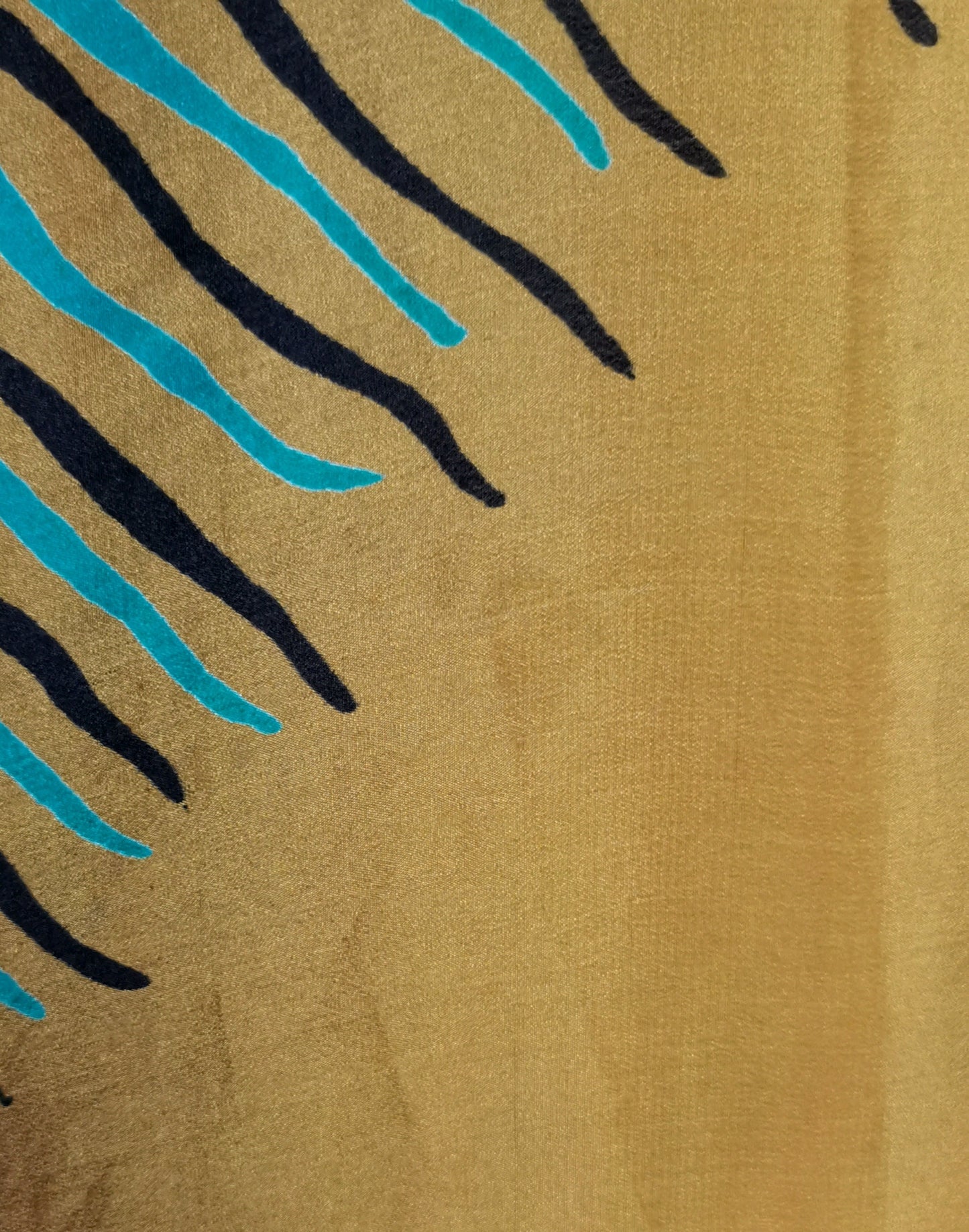 Vintage 1920s printed silk shawl, geometric bronze
