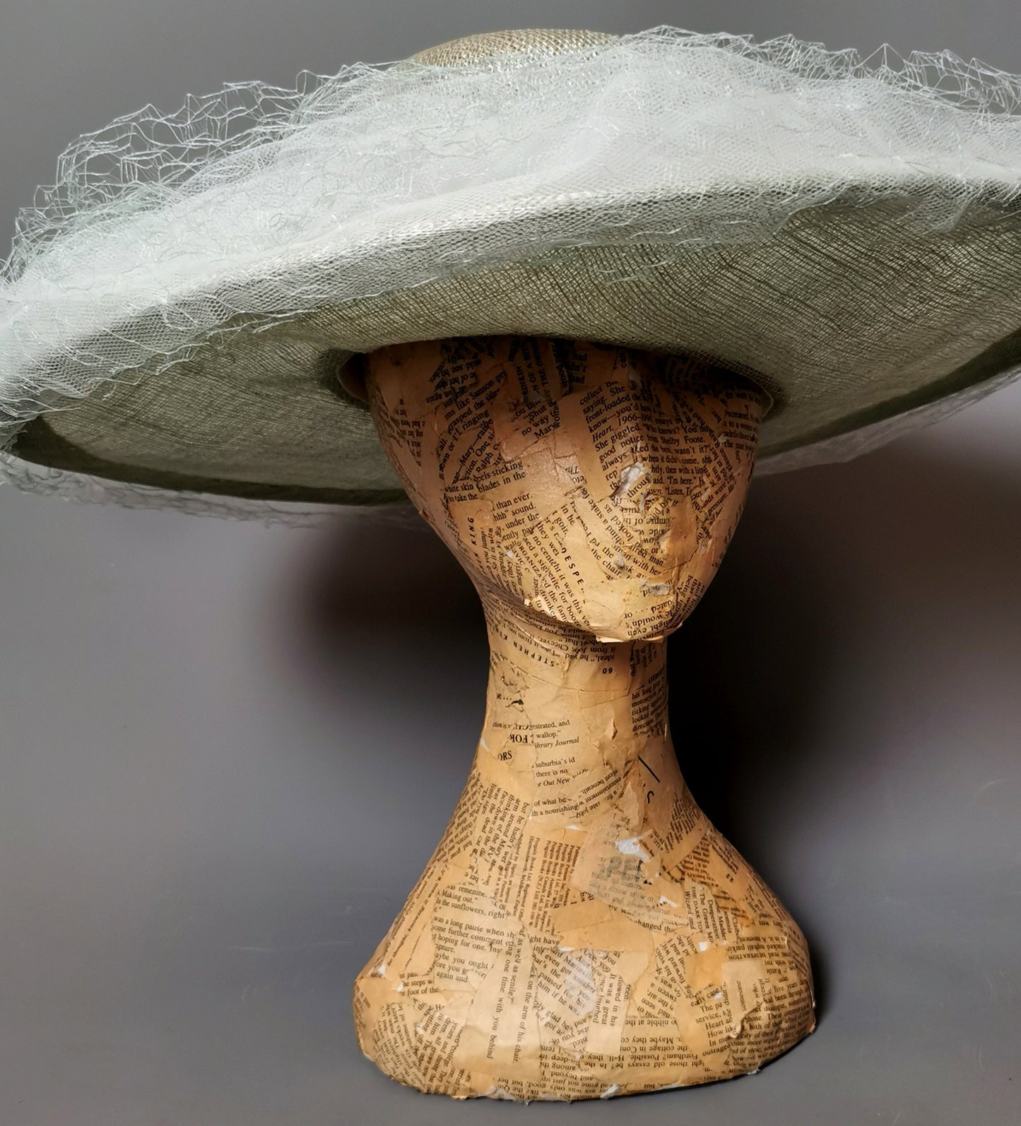 Vintage wide brim formal hat, floral, race day, wedding