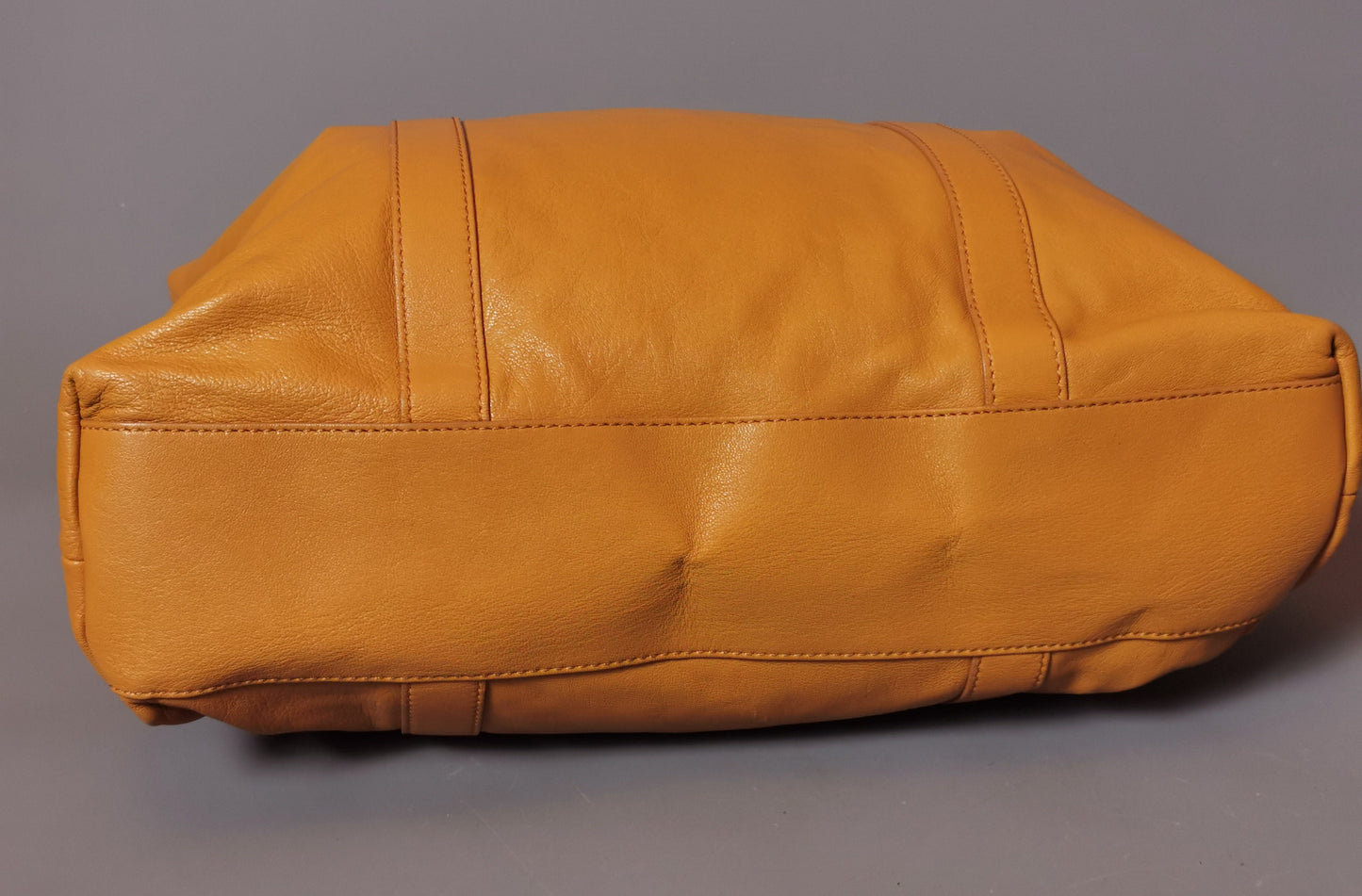 Dolce and Gabbana mustard yellow leather shopping bag, tote