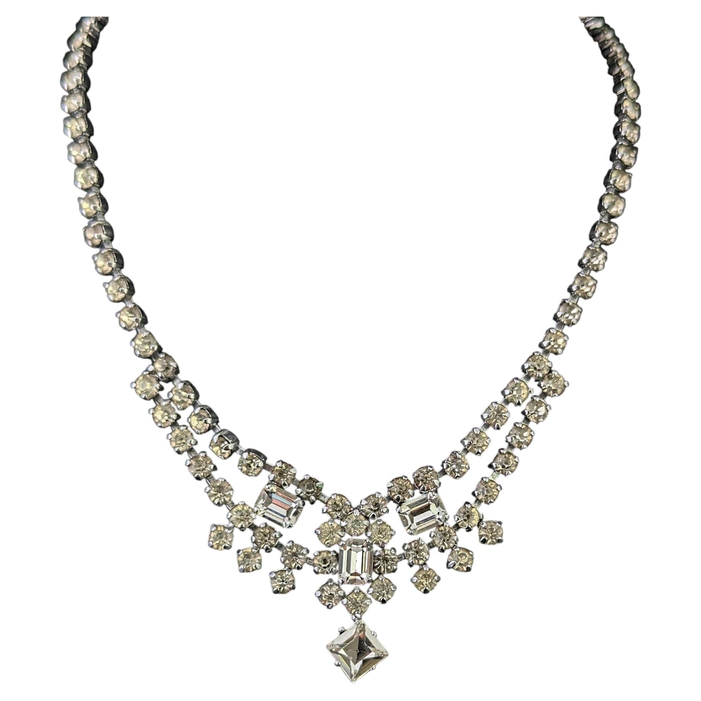 Vintage paste swag fringe drop necklace, Choker