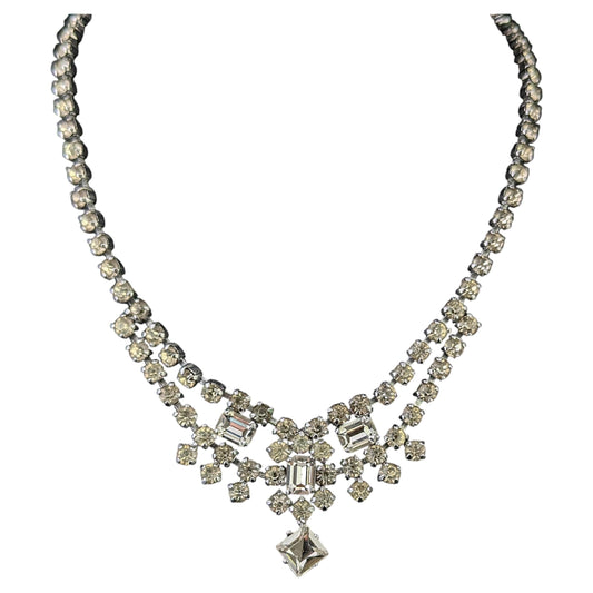 Vintage paste swag fringe drop necklace, Choker