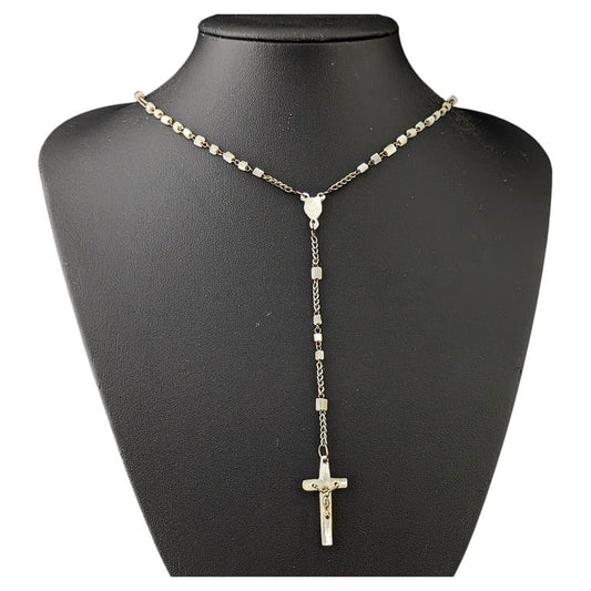 Antique Mother of Pearl Rosary bead necklace, INRI