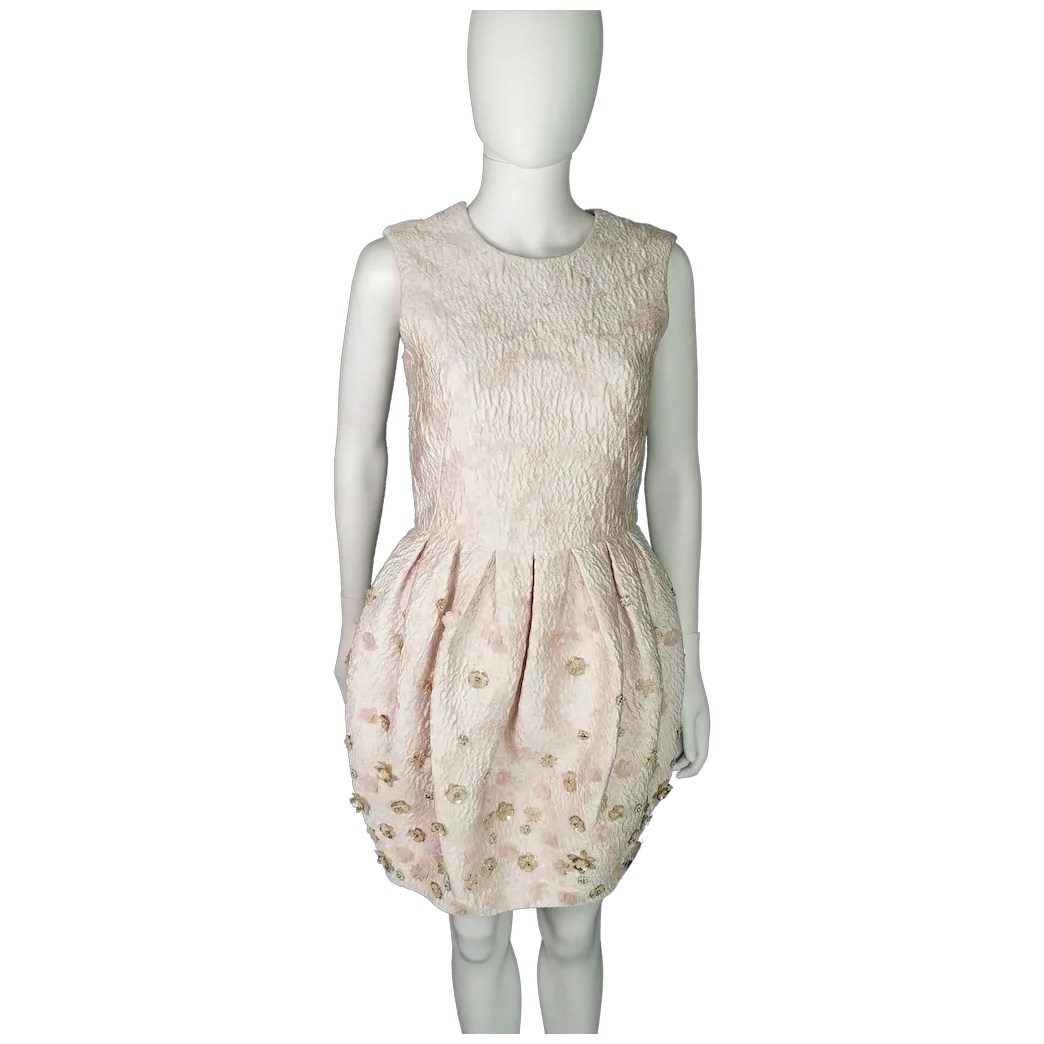 Alexander McQueen puffball embellished silk mini dress