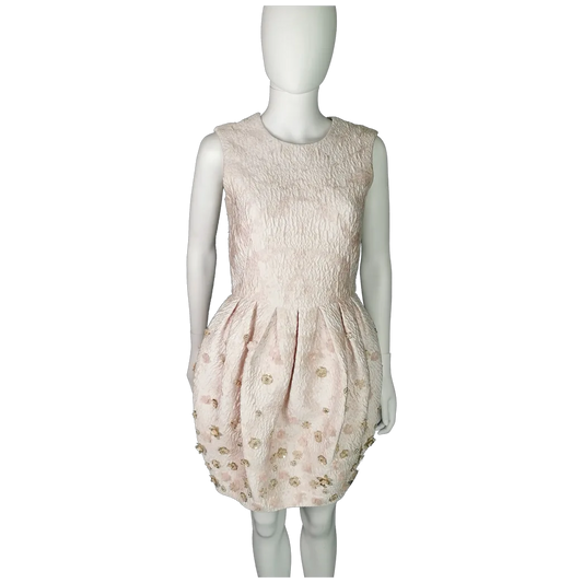 Alexander McQueen puffball embellished silk mini dress