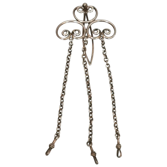 Antique Art Nouveau chatelaine, 900 silver