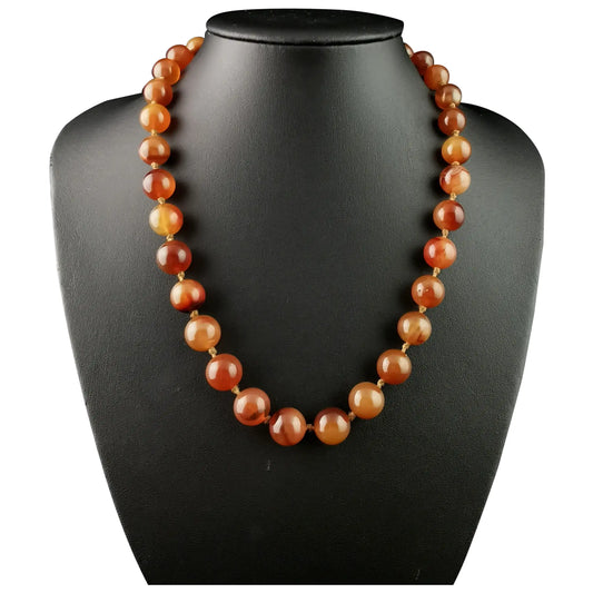 Antique Victorian Agate bead necklace, Carnelian