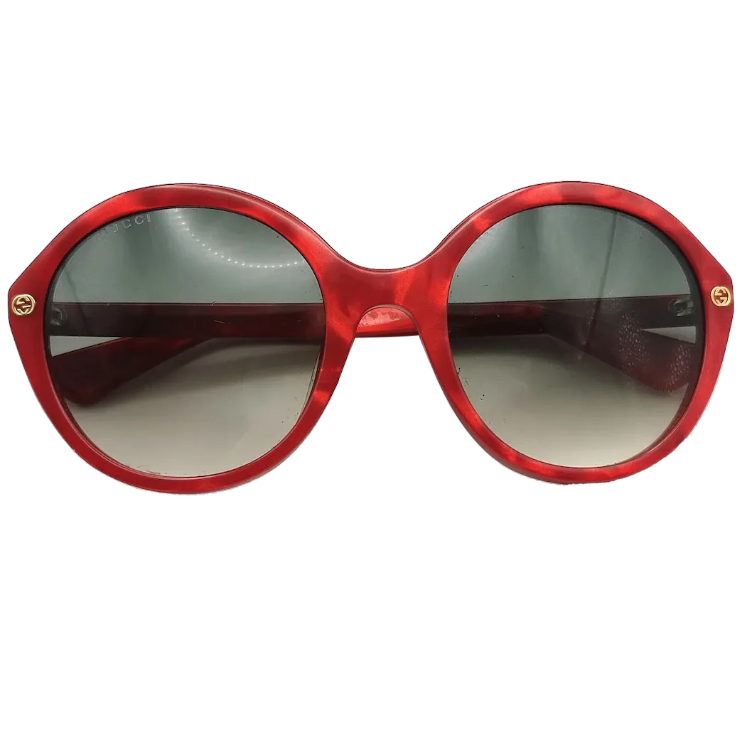 Gucci Oversized Sunglasses, Red marble frame, Gold Bee