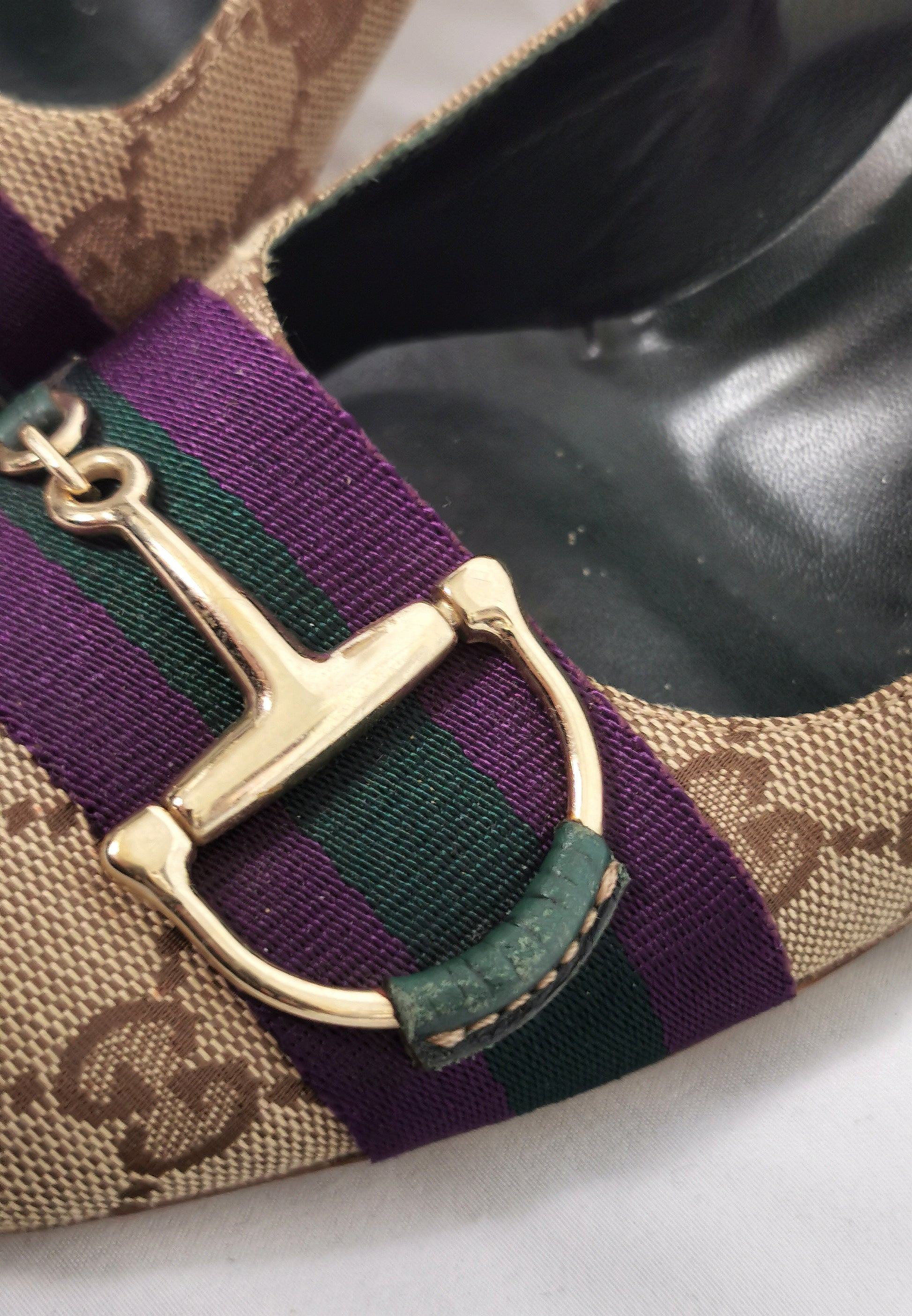 Vintage GUCCI Horse Bit Heels / Gucci Monogram Heels / Gucci 