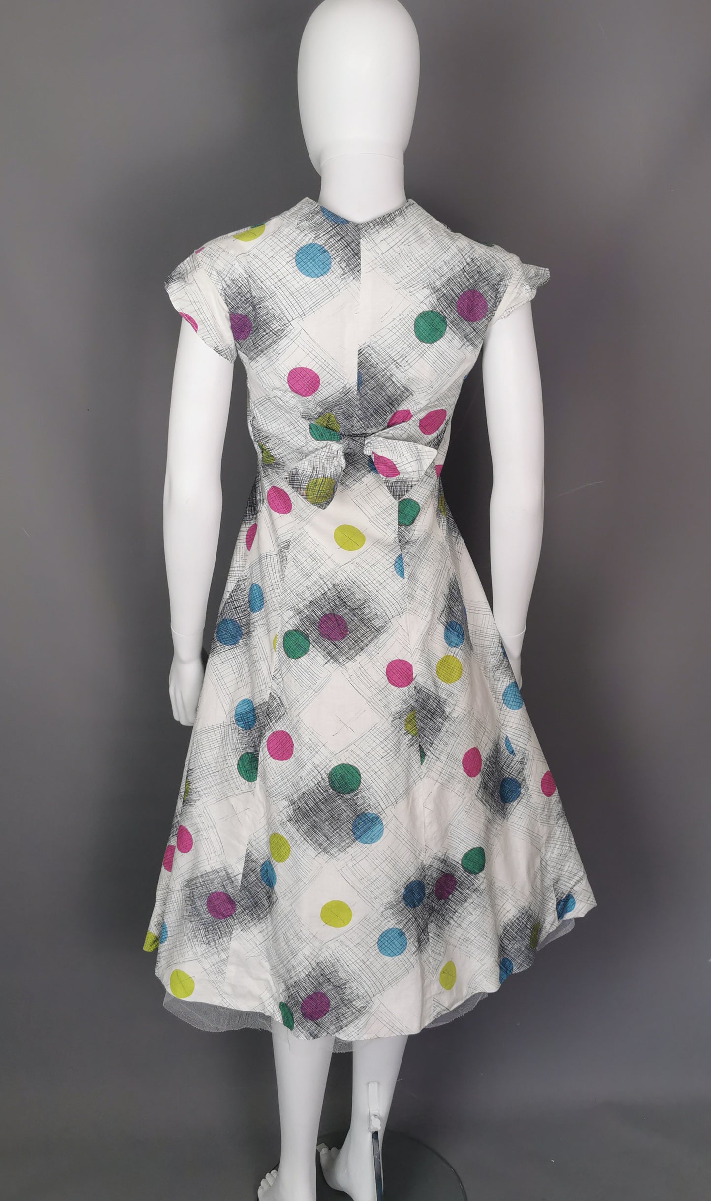 Vintage 1950s two piece dress, space age, bolero