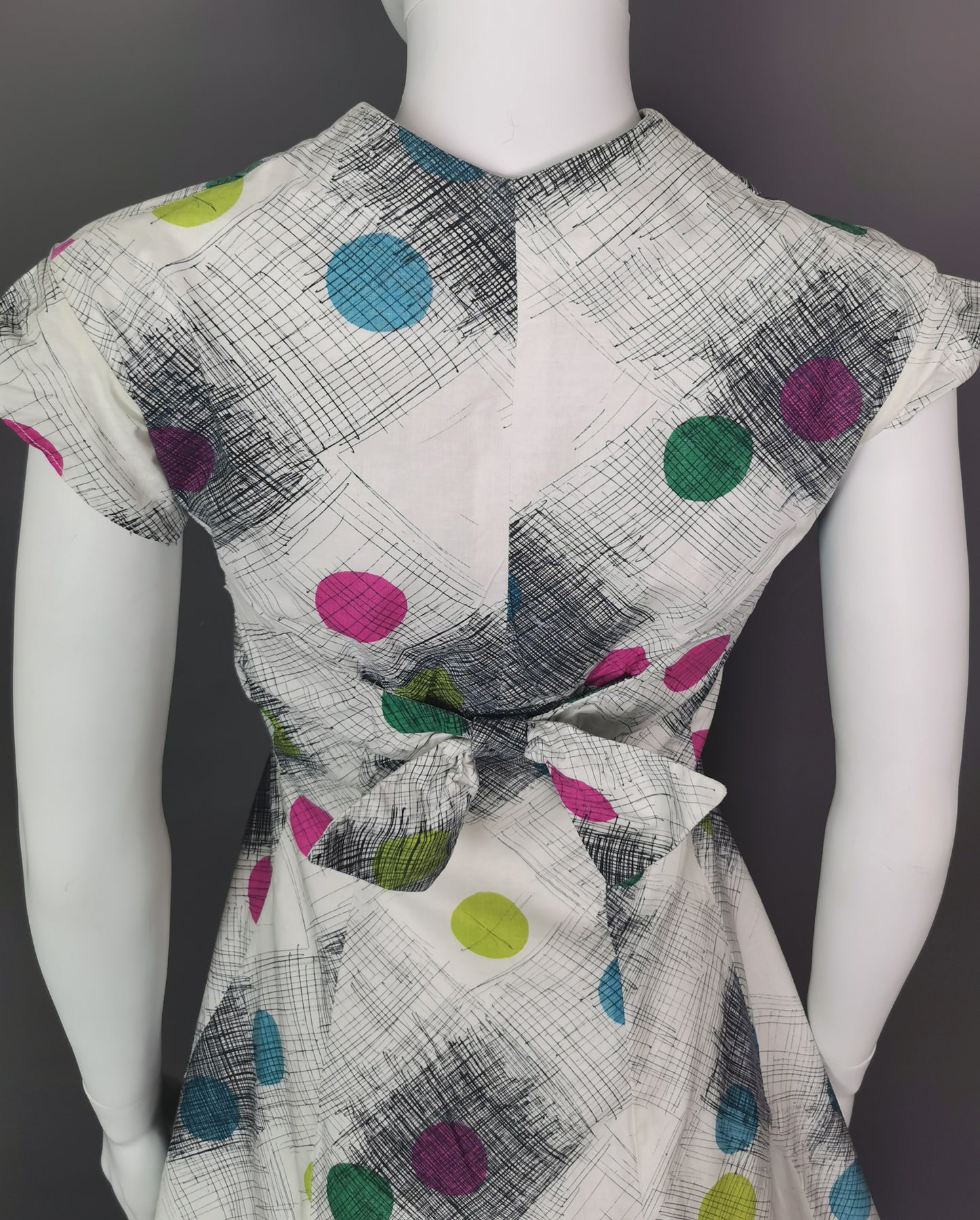 Vintage 1950s two piece dress, space age, bolero