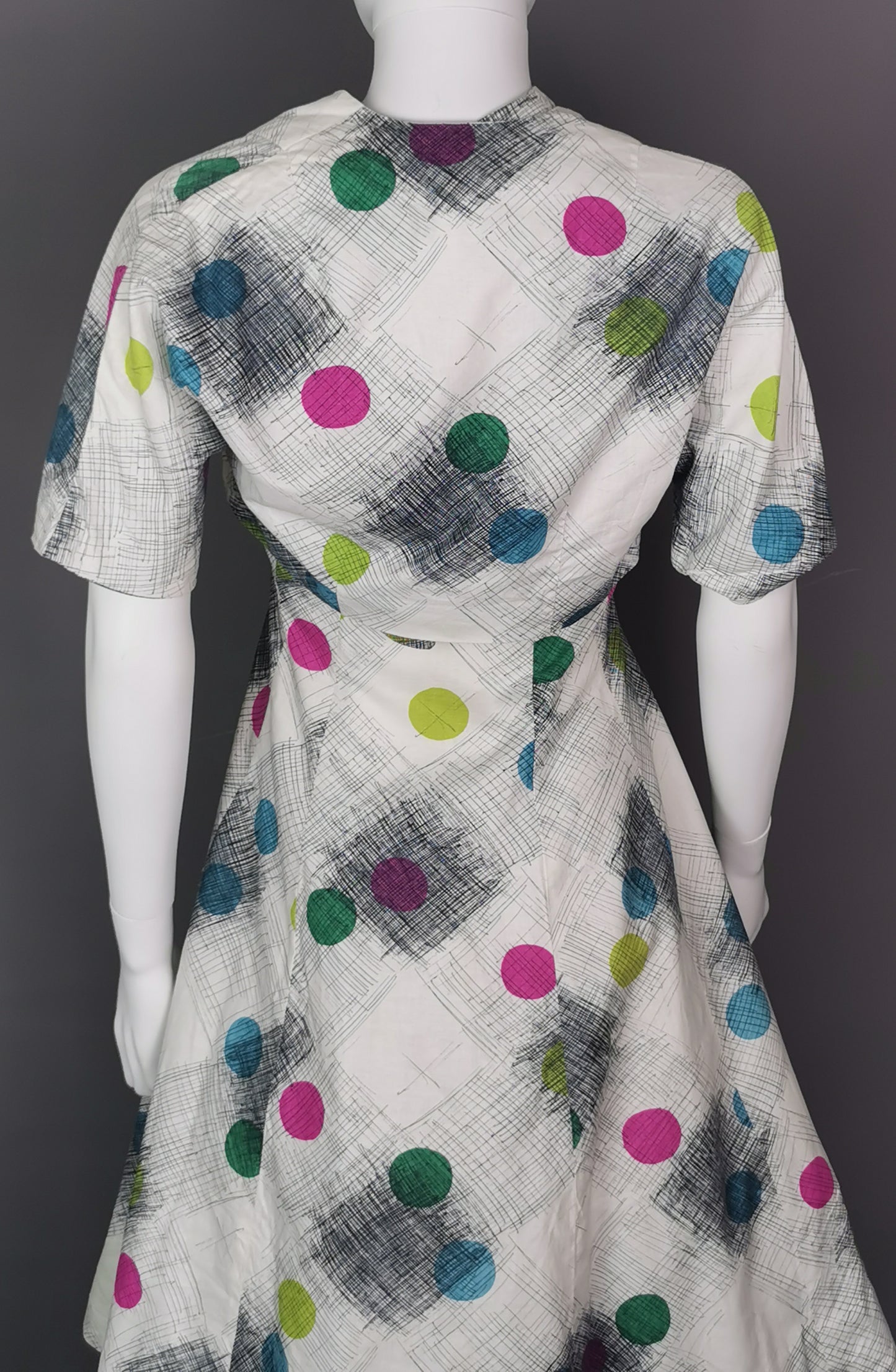 Vintage 1950s two piece dress, space age, bolero