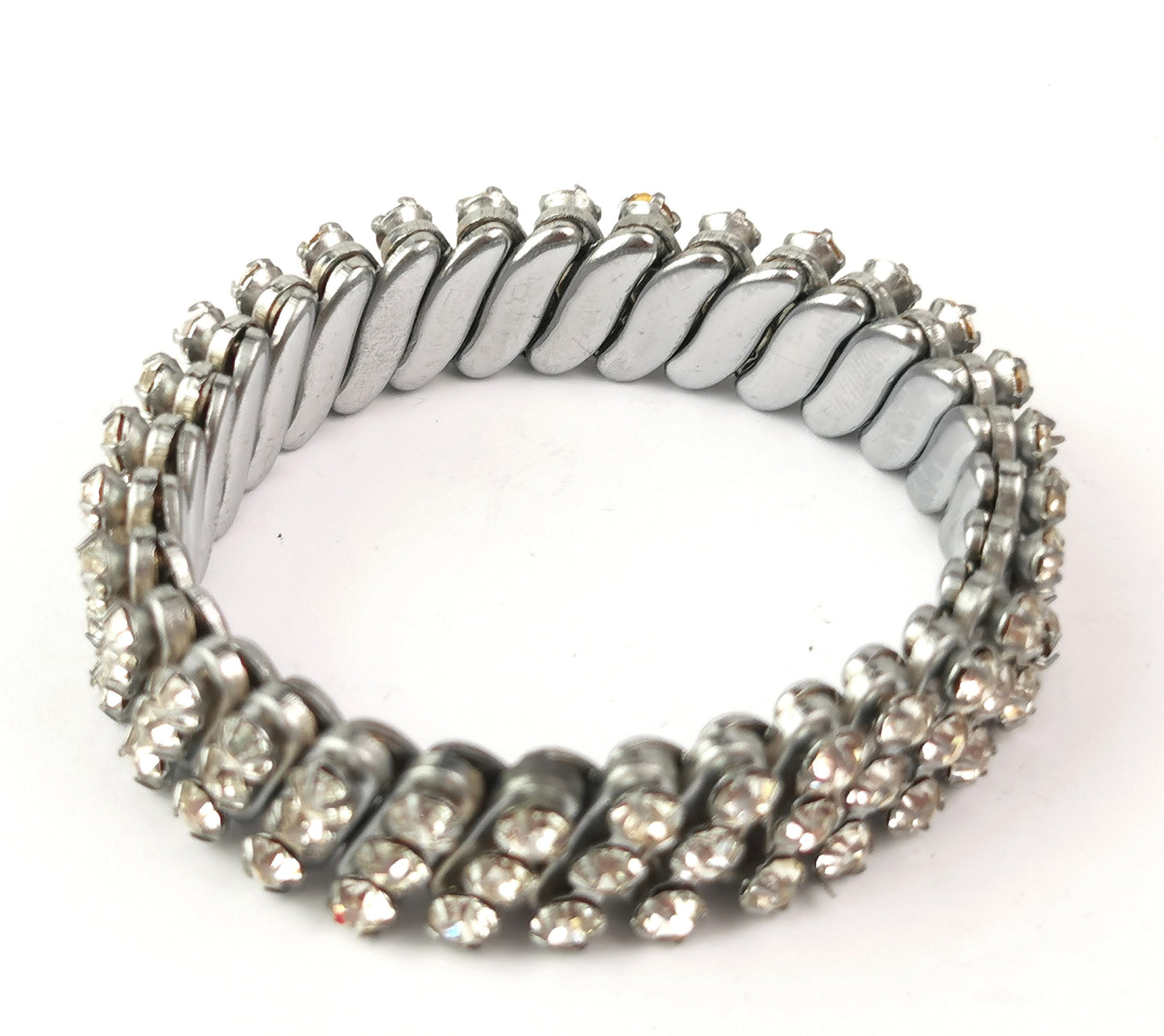 Vintage Mid-20th century diamante bracelet, expandable