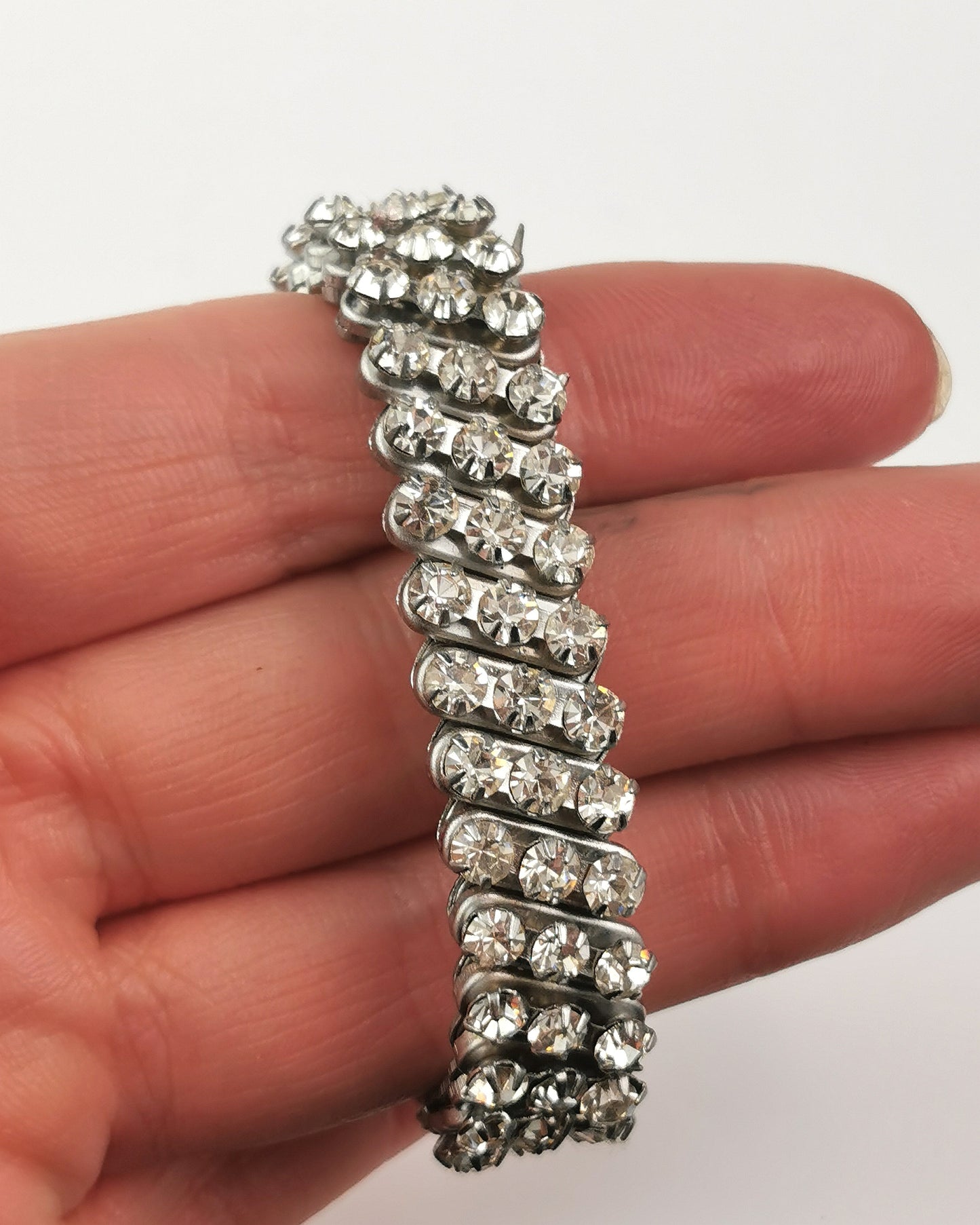 Vintage Mid-20th century diamante bracelet, expandable