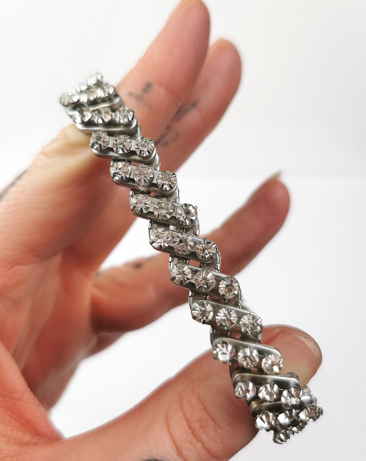 Vintage Mid-20th century diamante bracelet, expandable