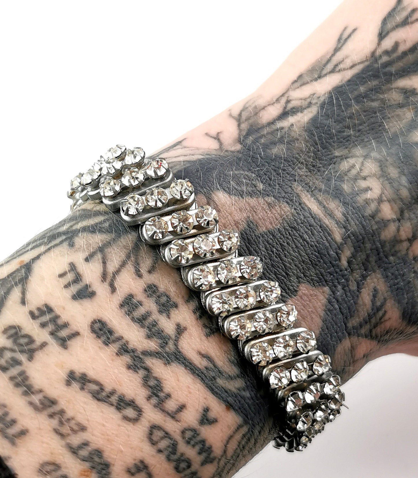 Vintage Mid-20th century diamante bracelet, expandable