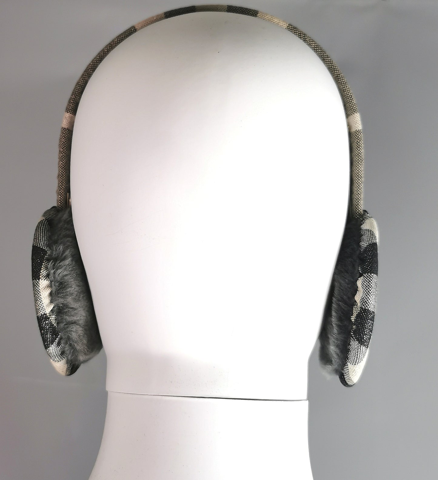 Burberry grey check ear muffs