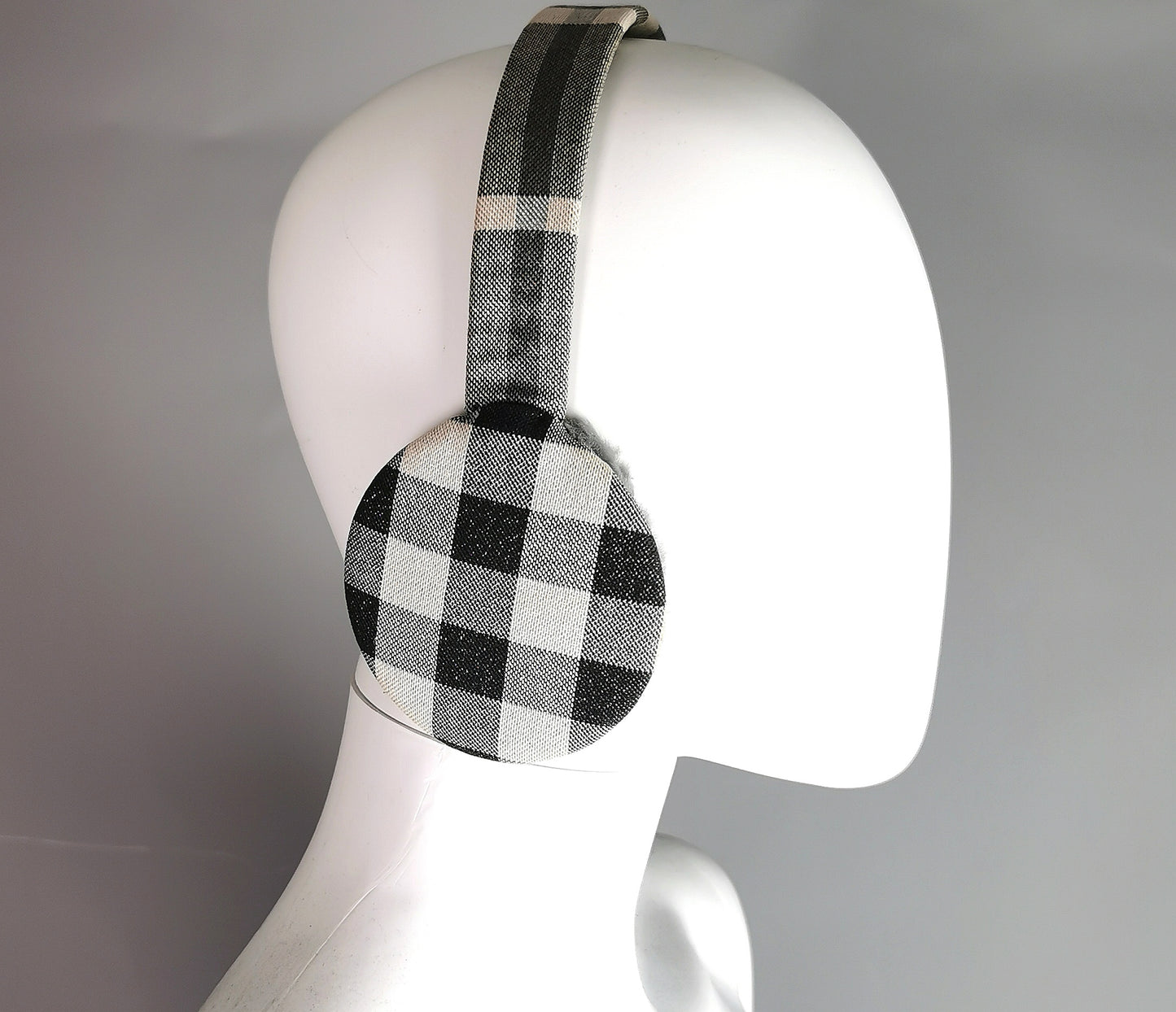 Burberry grey check ear muffs