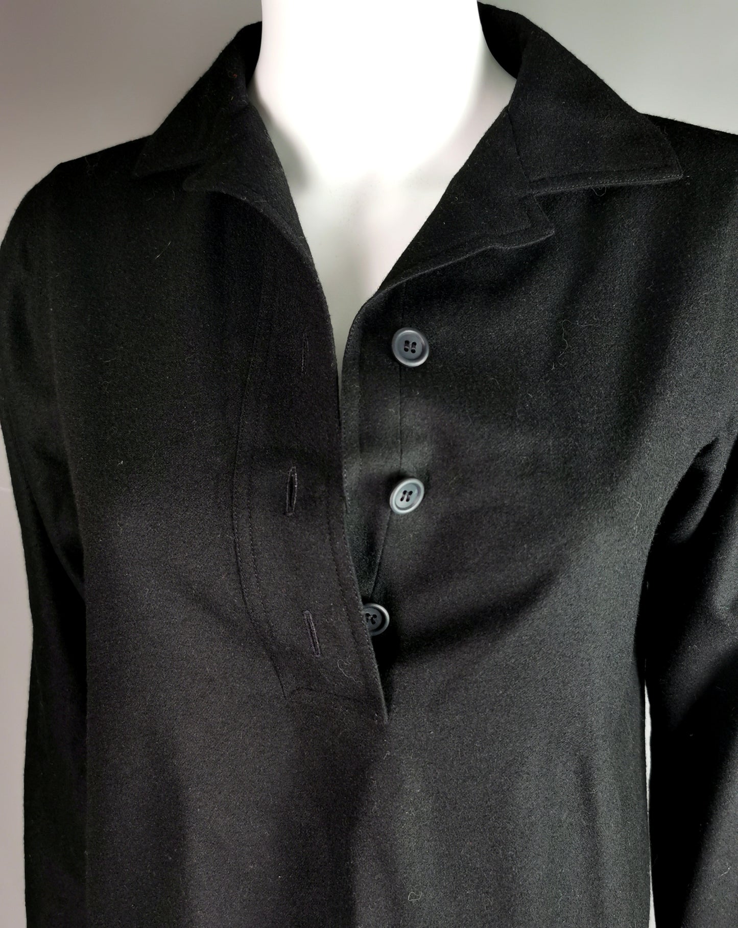 Vintage Yves Saint Laurent Rive Gauche black smock style top, blouse