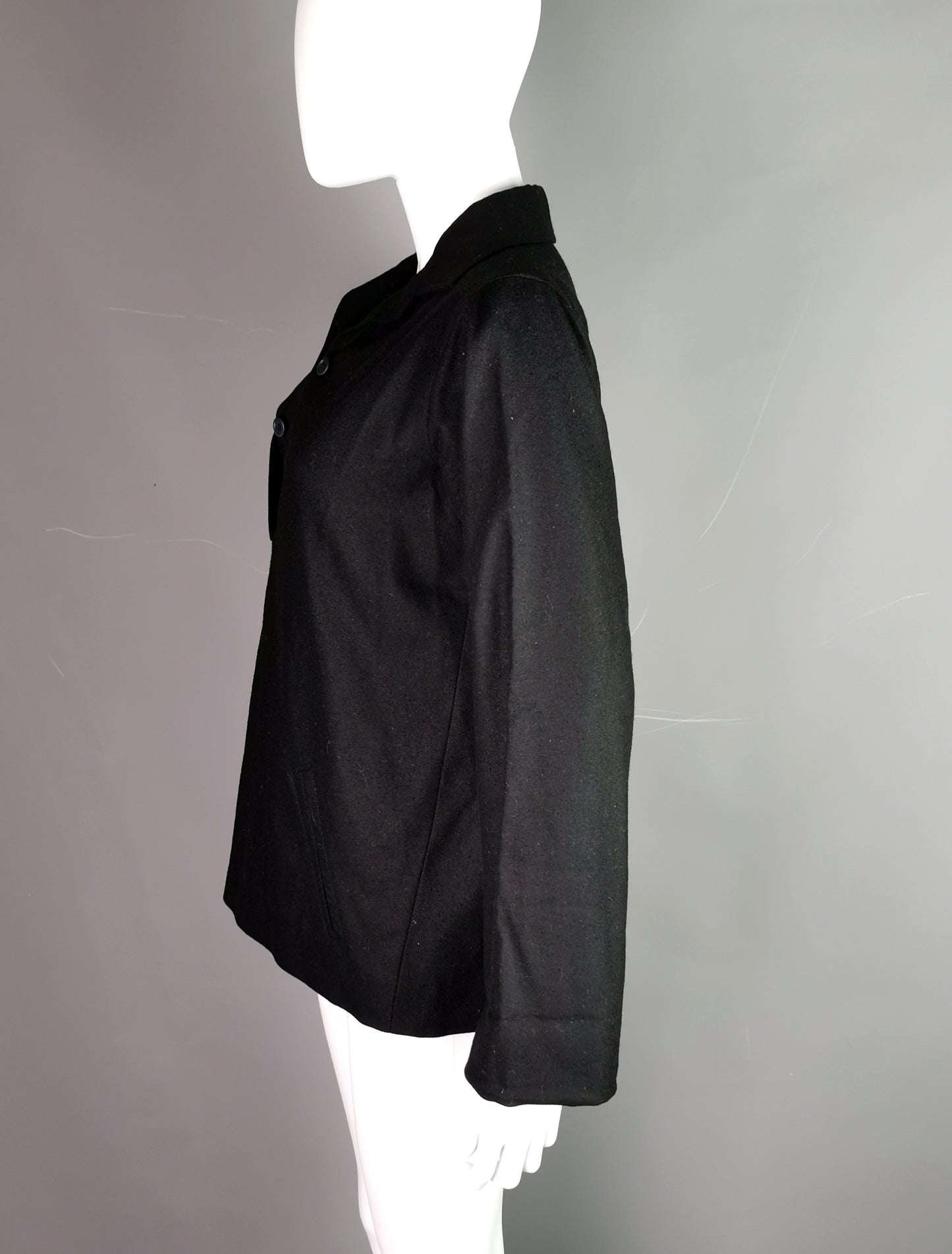 Vintage Yves Saint Laurent Rive Gauche black smock style top, blouse