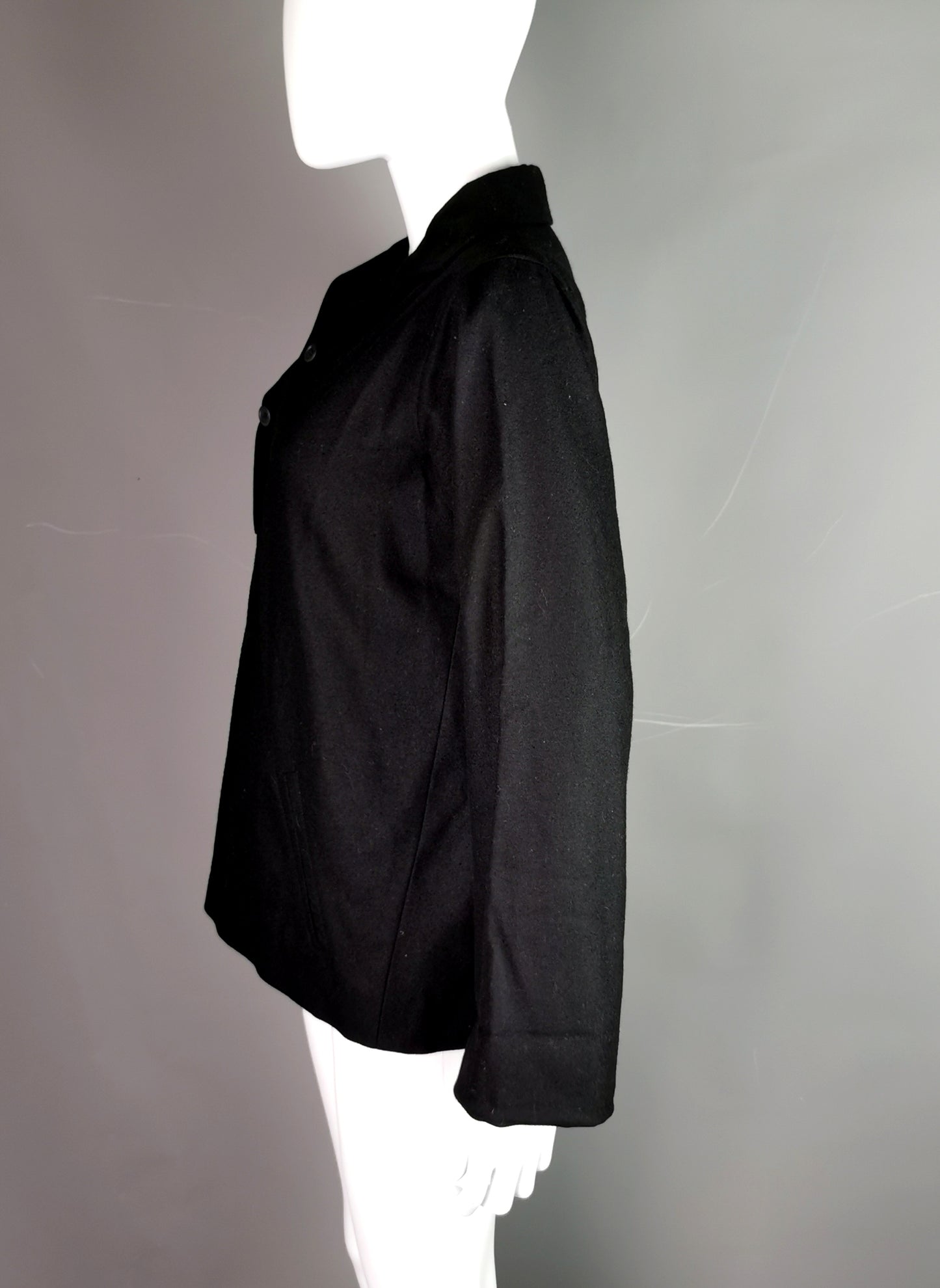 Vintage Yves Saint Laurent Rive Gauche black smock style top, blouse