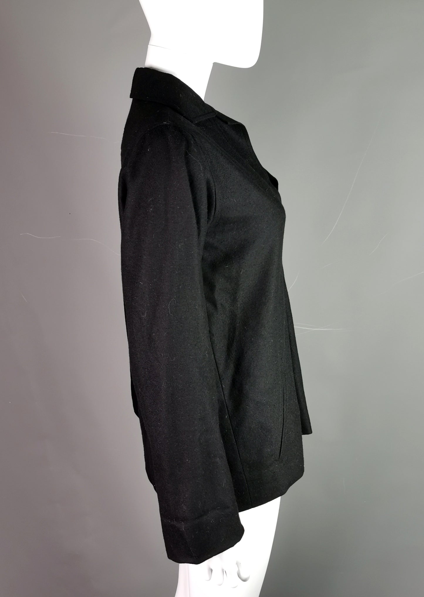 Vintage Yves Saint Laurent Rive Gauche black smock style top, blouse