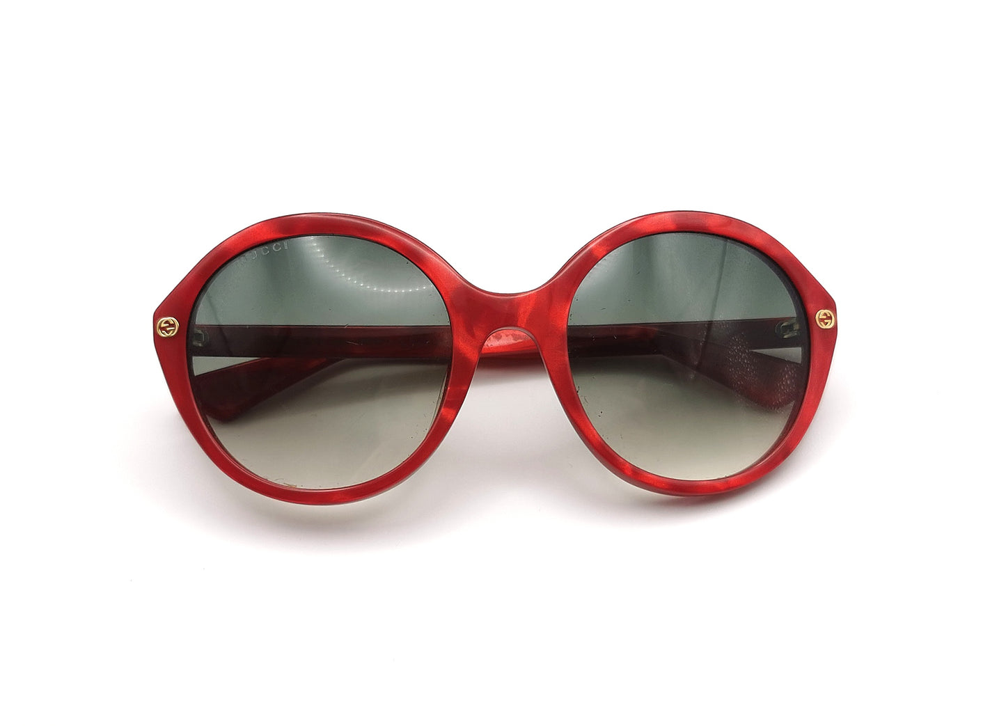 Gucci Oversized Sunglasses, Red marble frame, Gold Bee