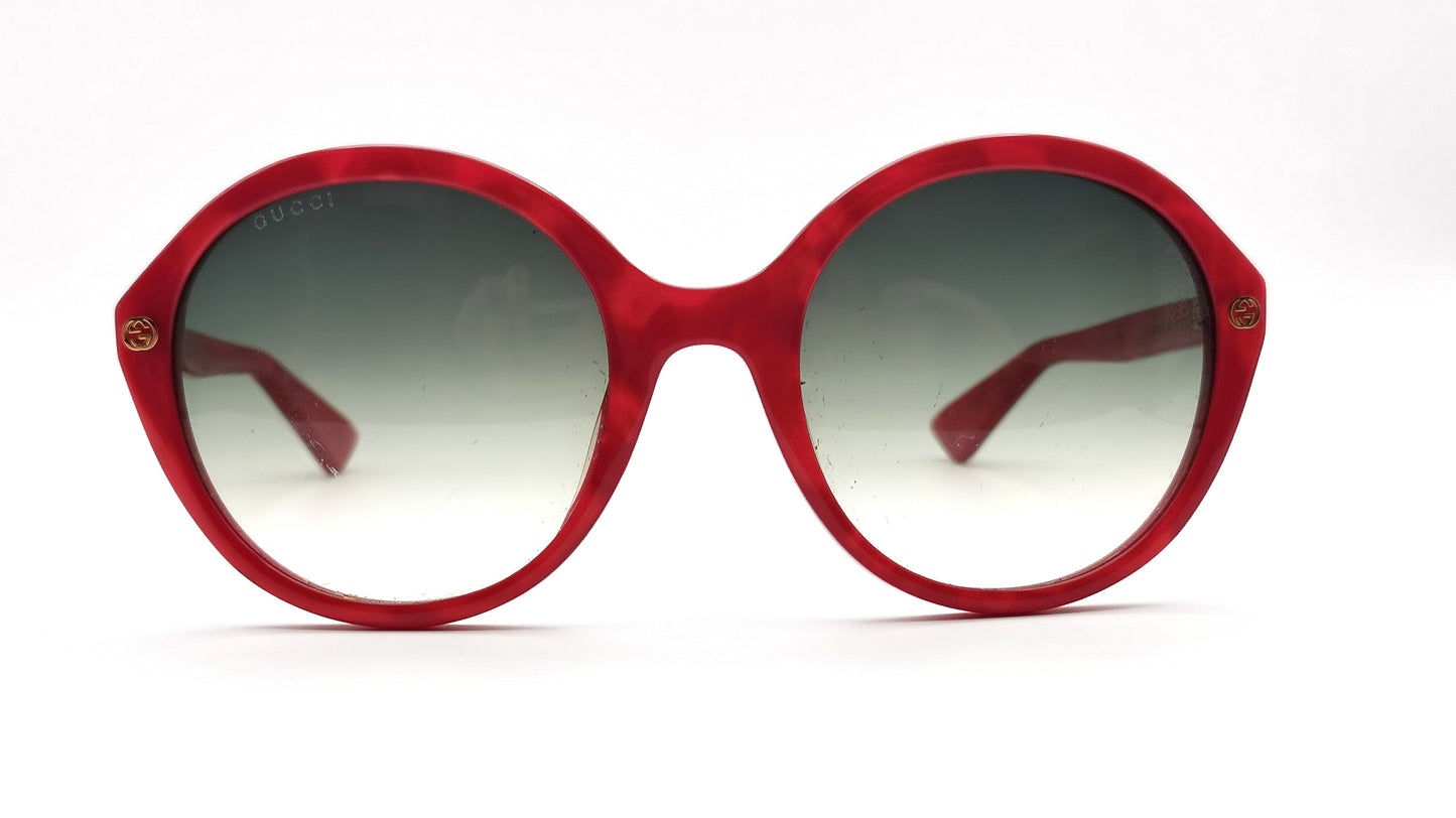 Gucci Oversized Sunglasses, Red marble frame, Gold Bee