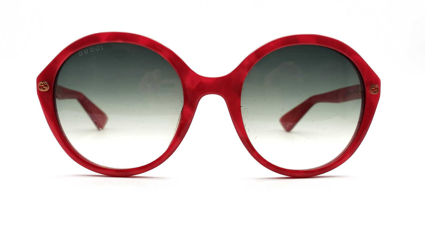 Gucci Oversized Sunglasses, Red marble frame, Gold Bee