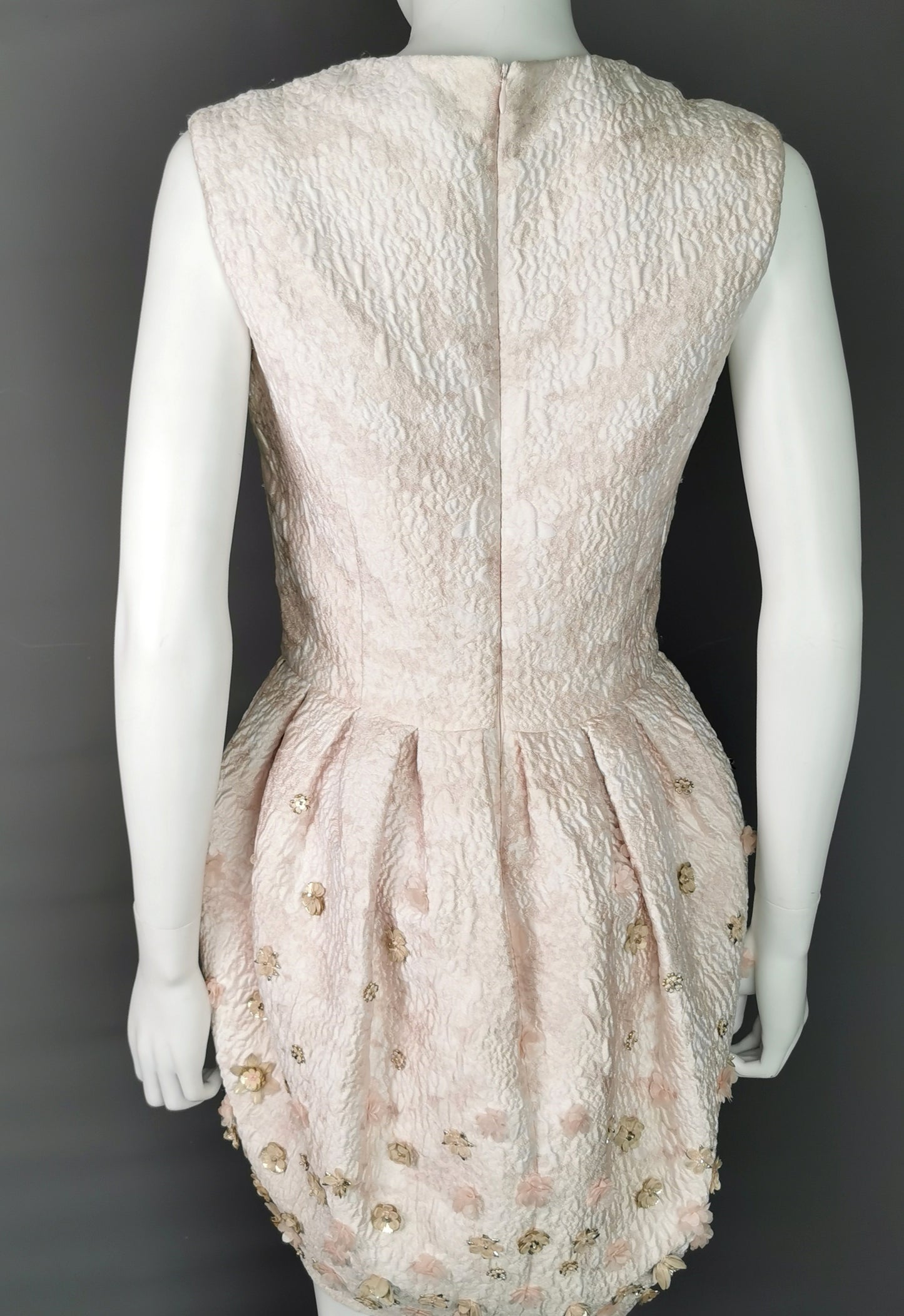 Alexander McQueen puffball embellished silk mini dress