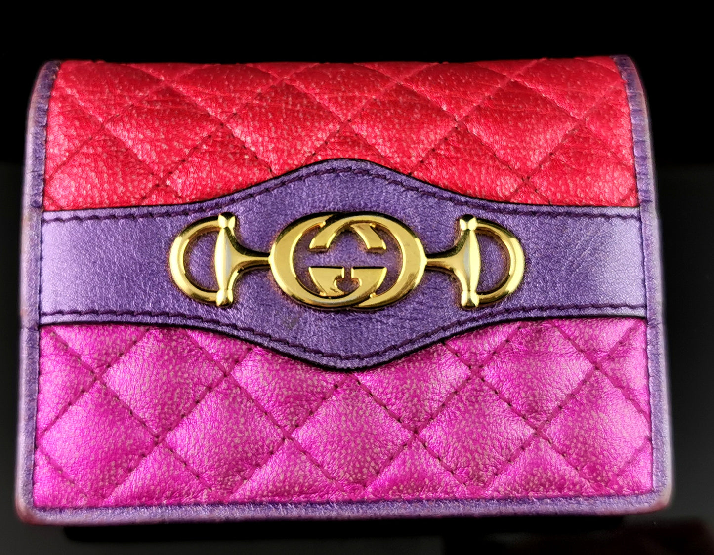 Gucci Zumi Trapuntata Card Case Wallet, multicoloured leather, boxed