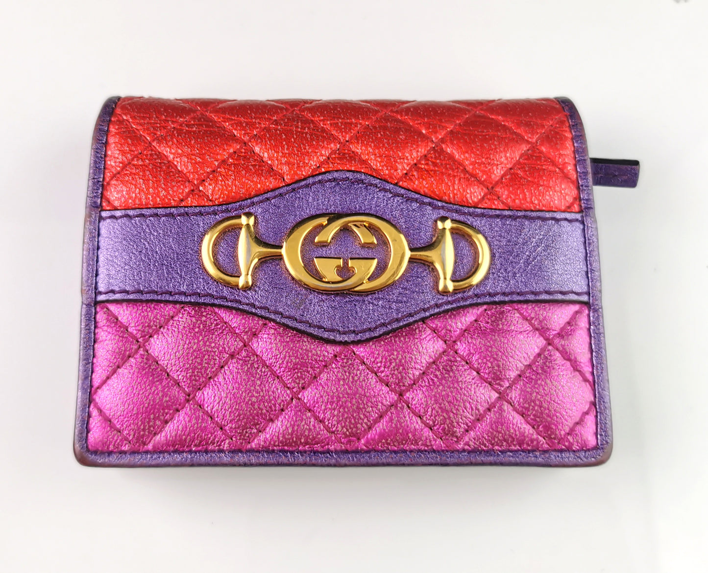 Gucci Zumi Trapuntata Card Case Wallet, multicoloured leather, boxed