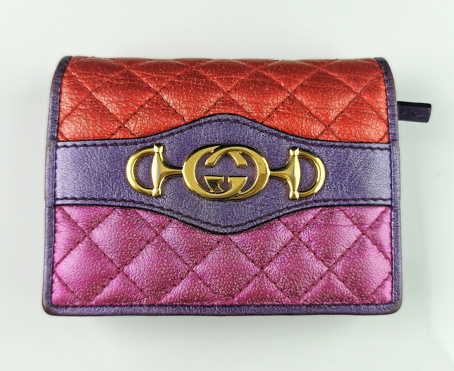 Gucci Zumi Trapuntata Card Case Wallet, multicoloured leather, boxed