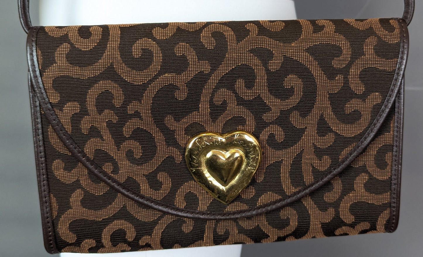 Vintage YSL canvas handbag, gold tone heart