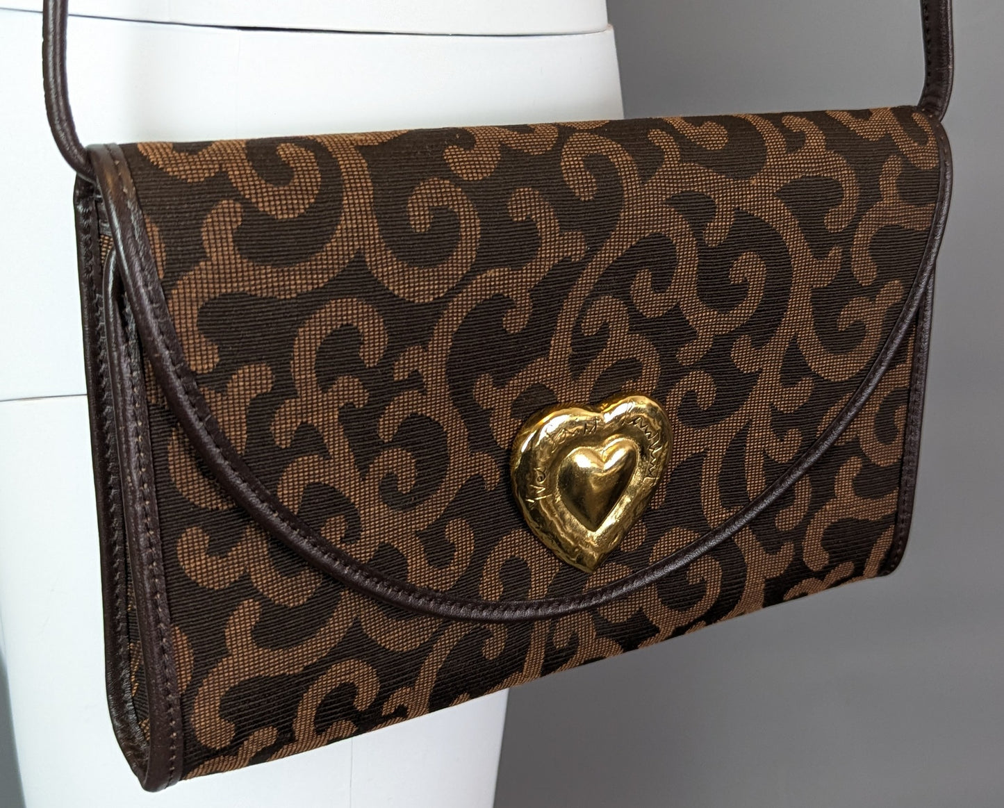 Vintage YSL canvas handbag, gold tone heart