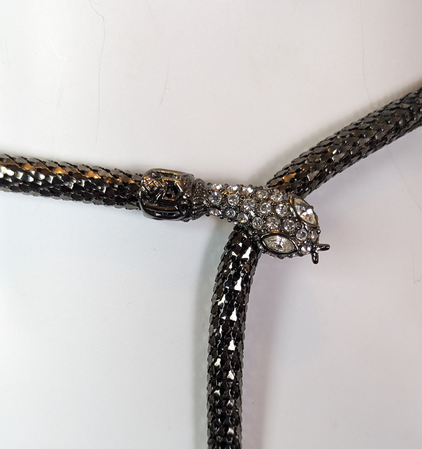 Vintage Jaeger snake design belt, Gunmetal and Diamanté