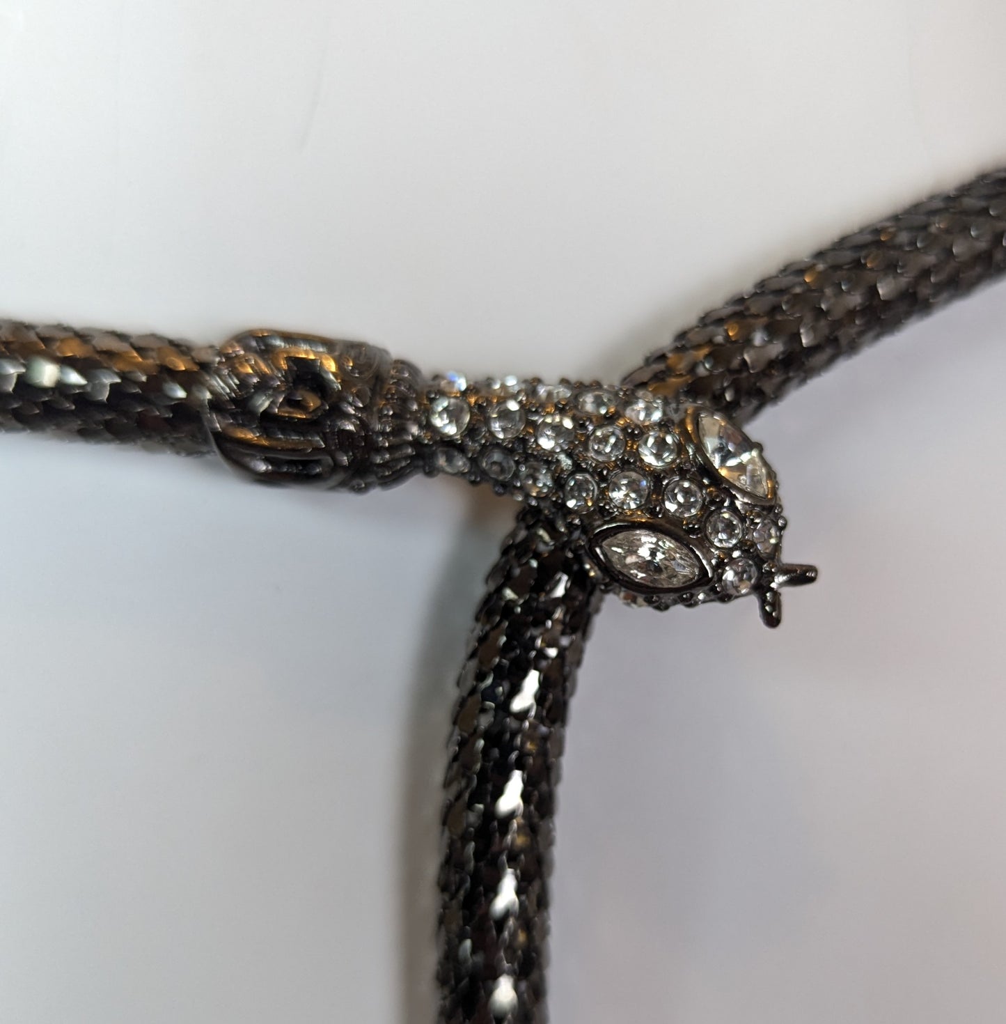 Vintage Jaeger snake design belt, Gunmetal and Diamanté