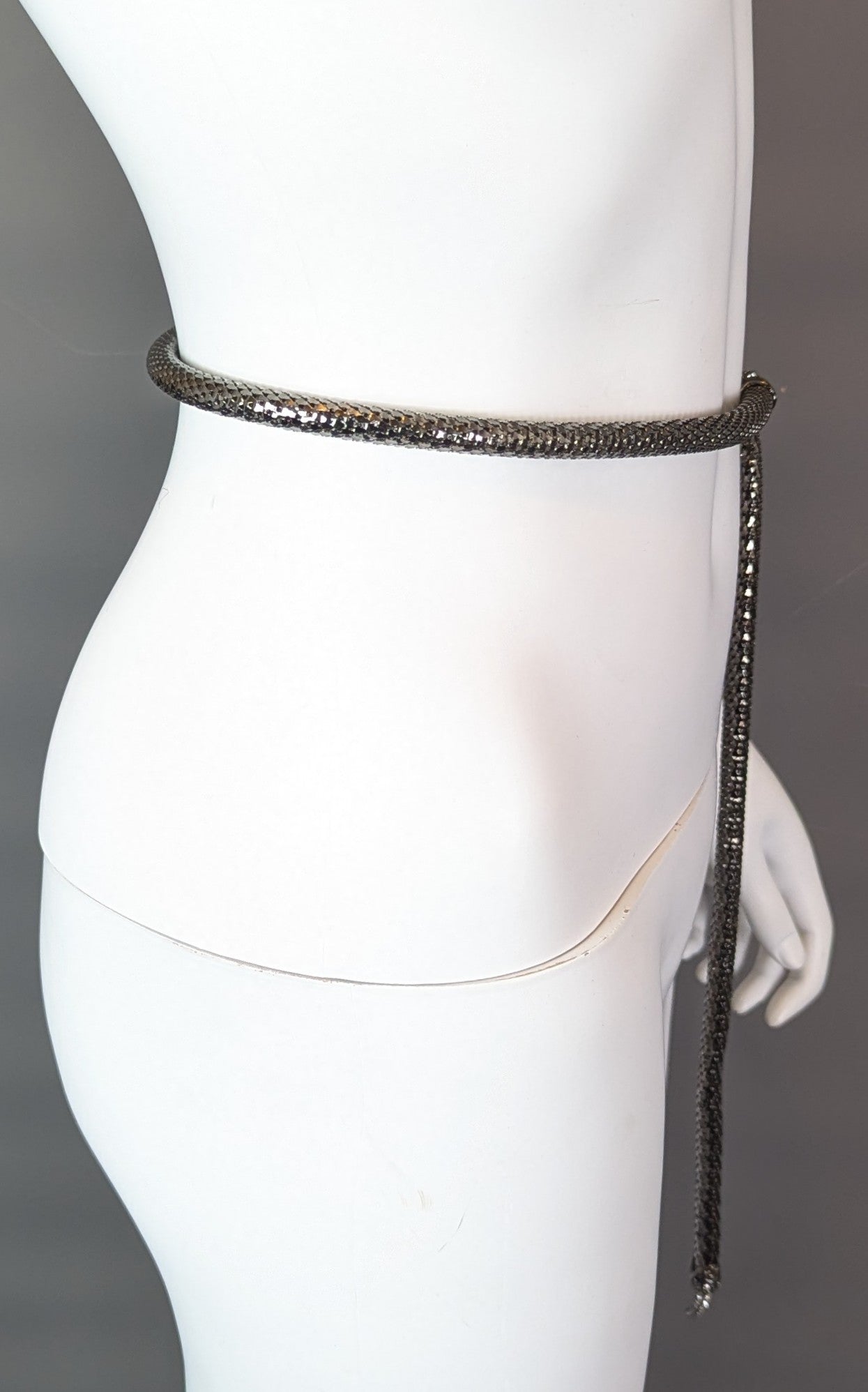 Vintage Jaeger snake design belt, Gunmetal and Diamanté