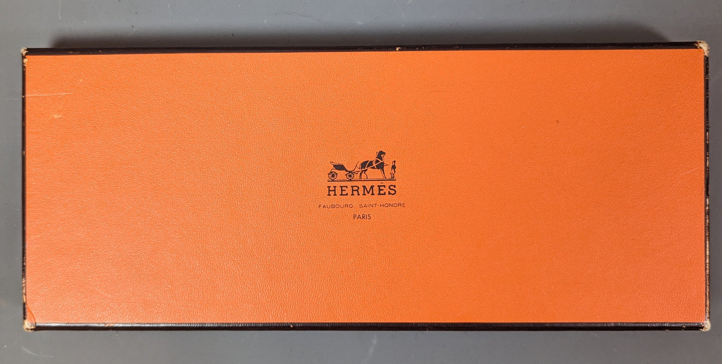 Hermes silk pocket square, Horseshoes, boxed