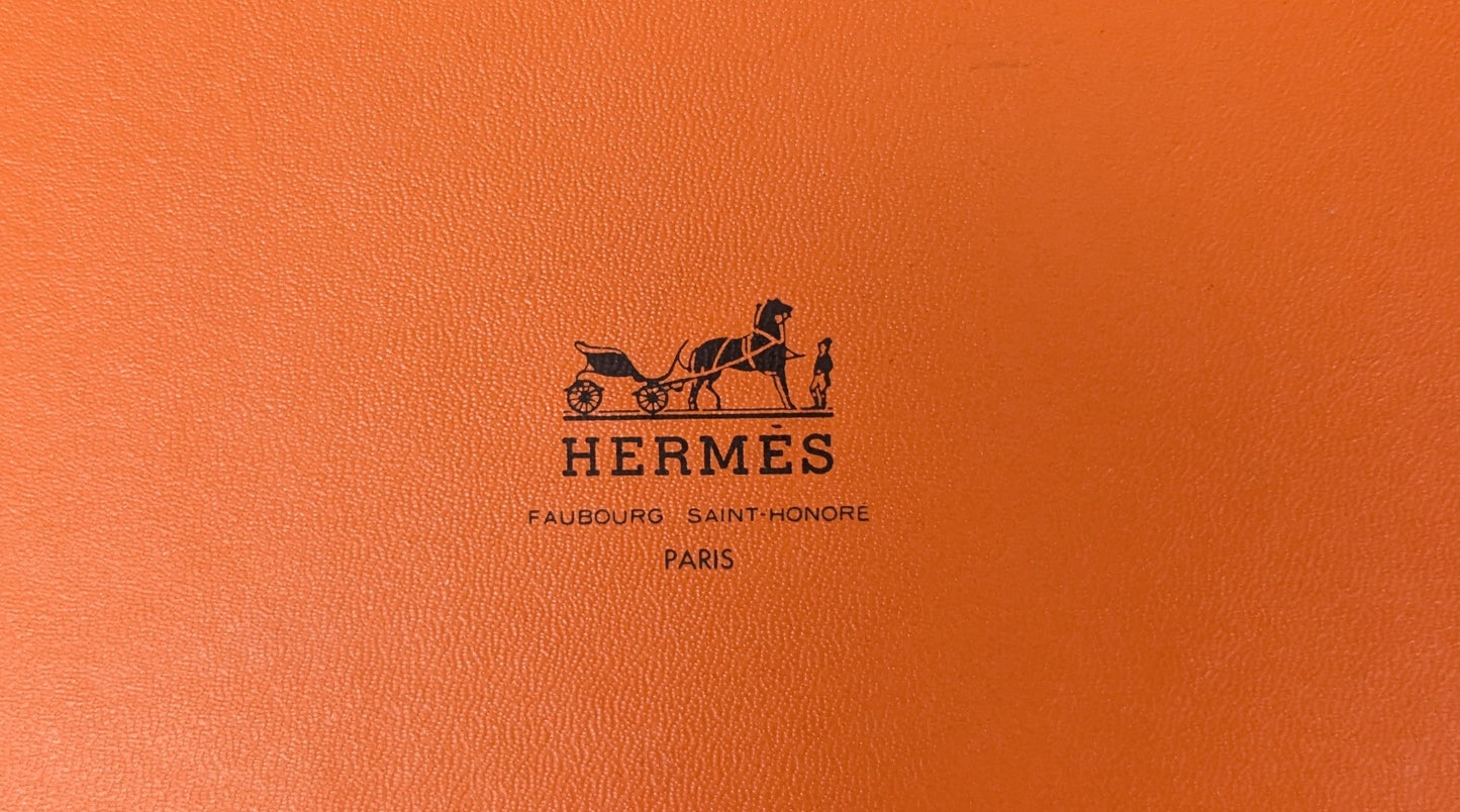 Hermes silk pocket square, Horseshoes, boxed