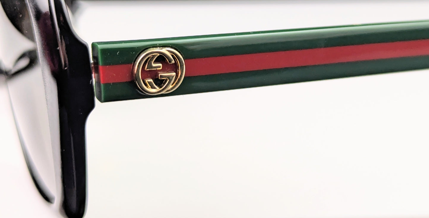 Gucci Stripe Arm Sunglasses, GG logo