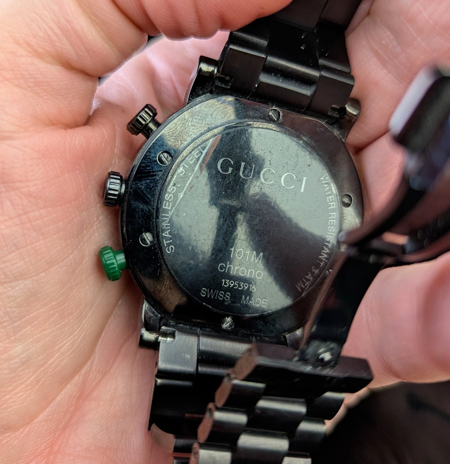 Gucci G Chrono mens black PVD steel Chronograph wristwatch