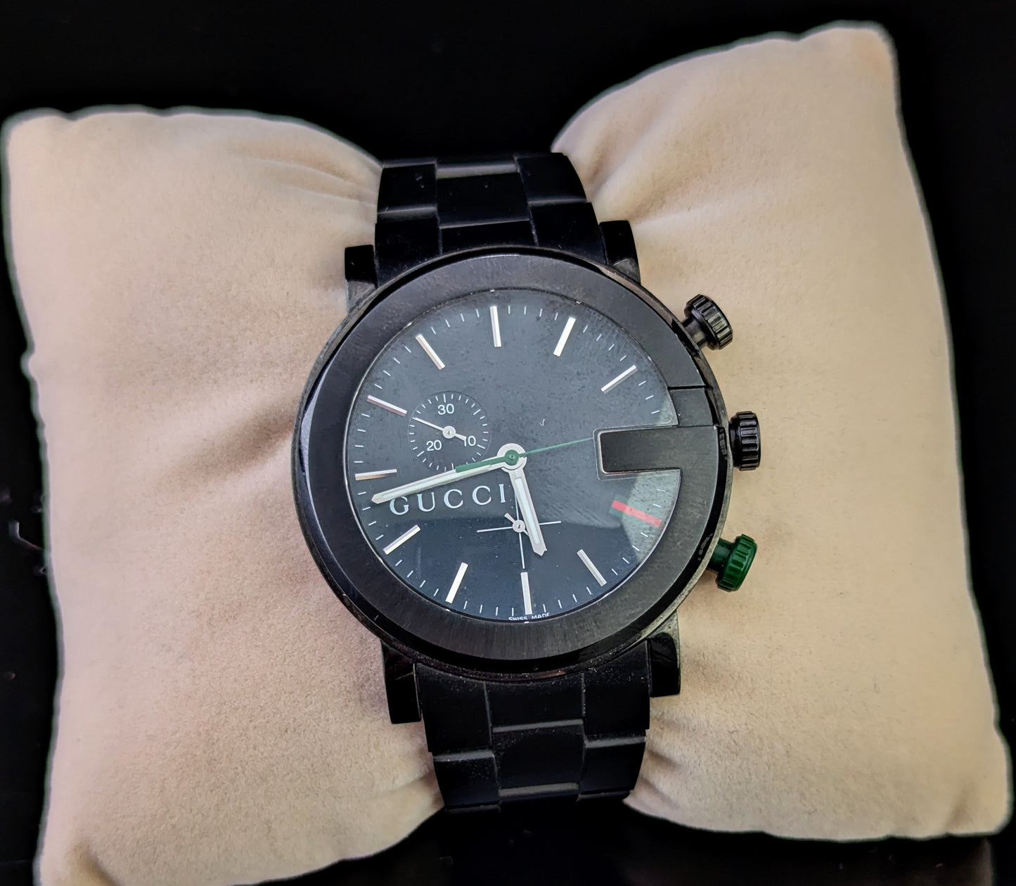 Gucci G Chrono mens black PVD steel Chronograph wristwatch
