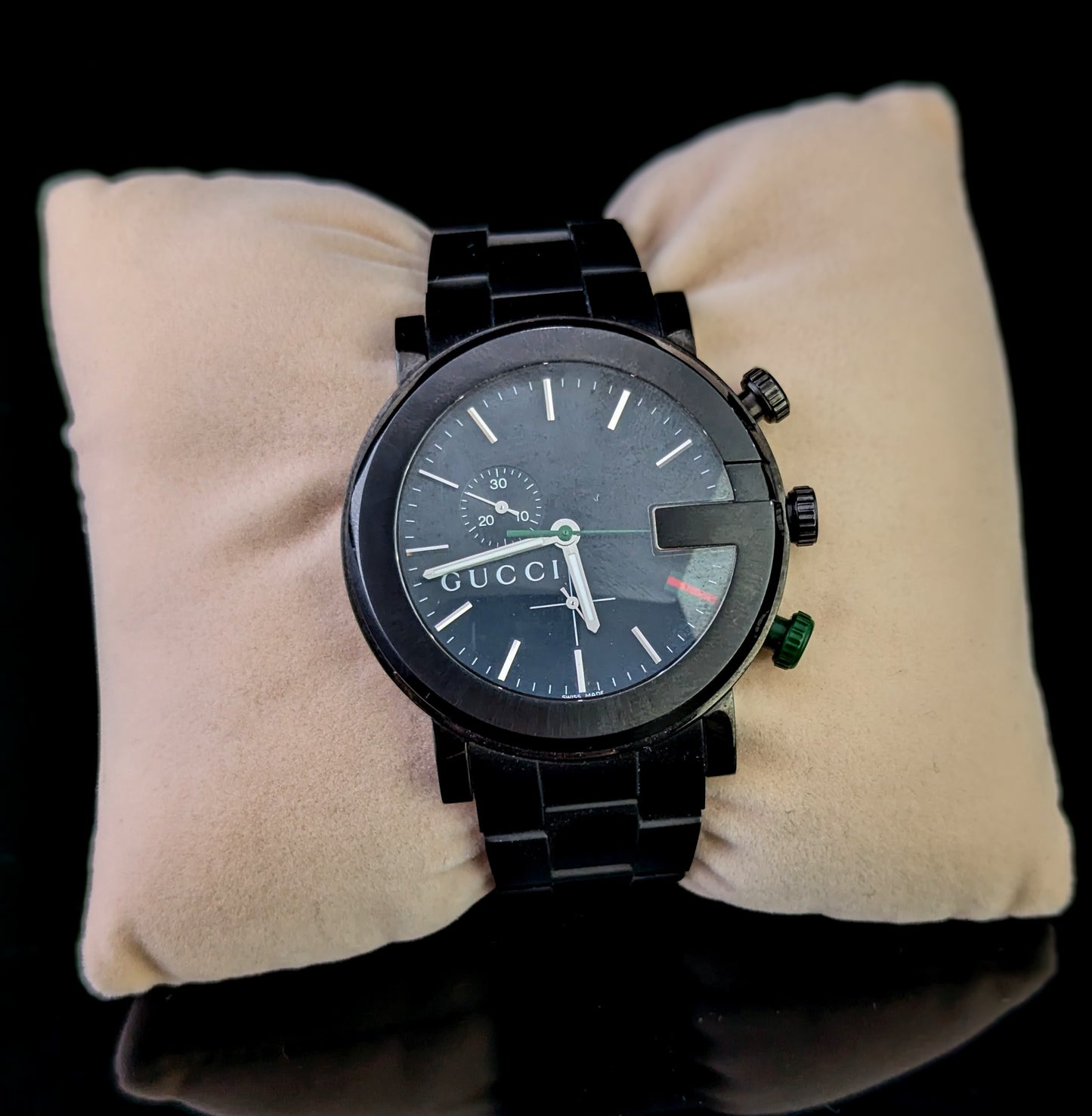 Gucci G Chrono mens black PVD steel Chronograph wristwatch