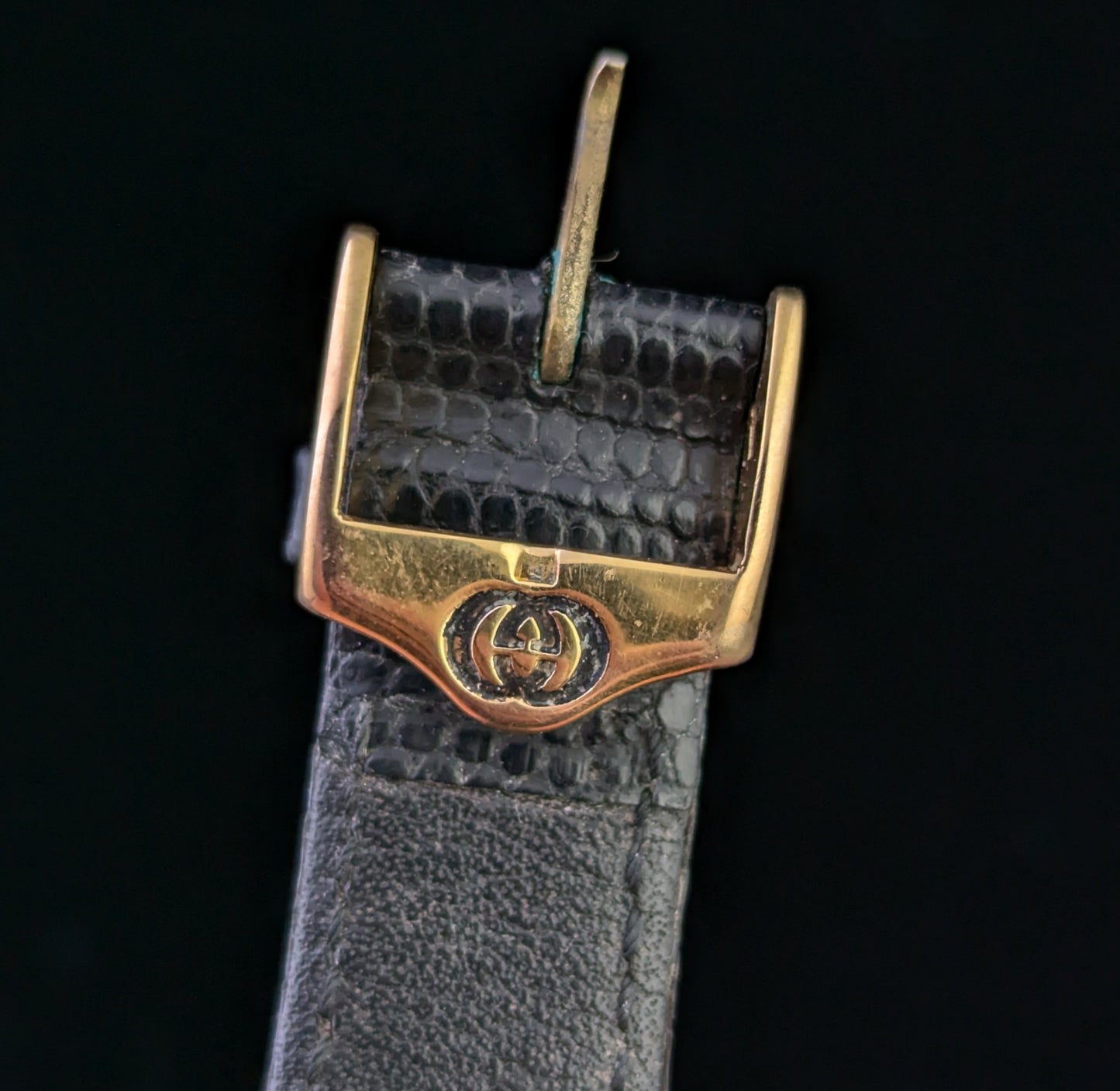 Gucci 4500m wristwatch, gold plated, Leather strap