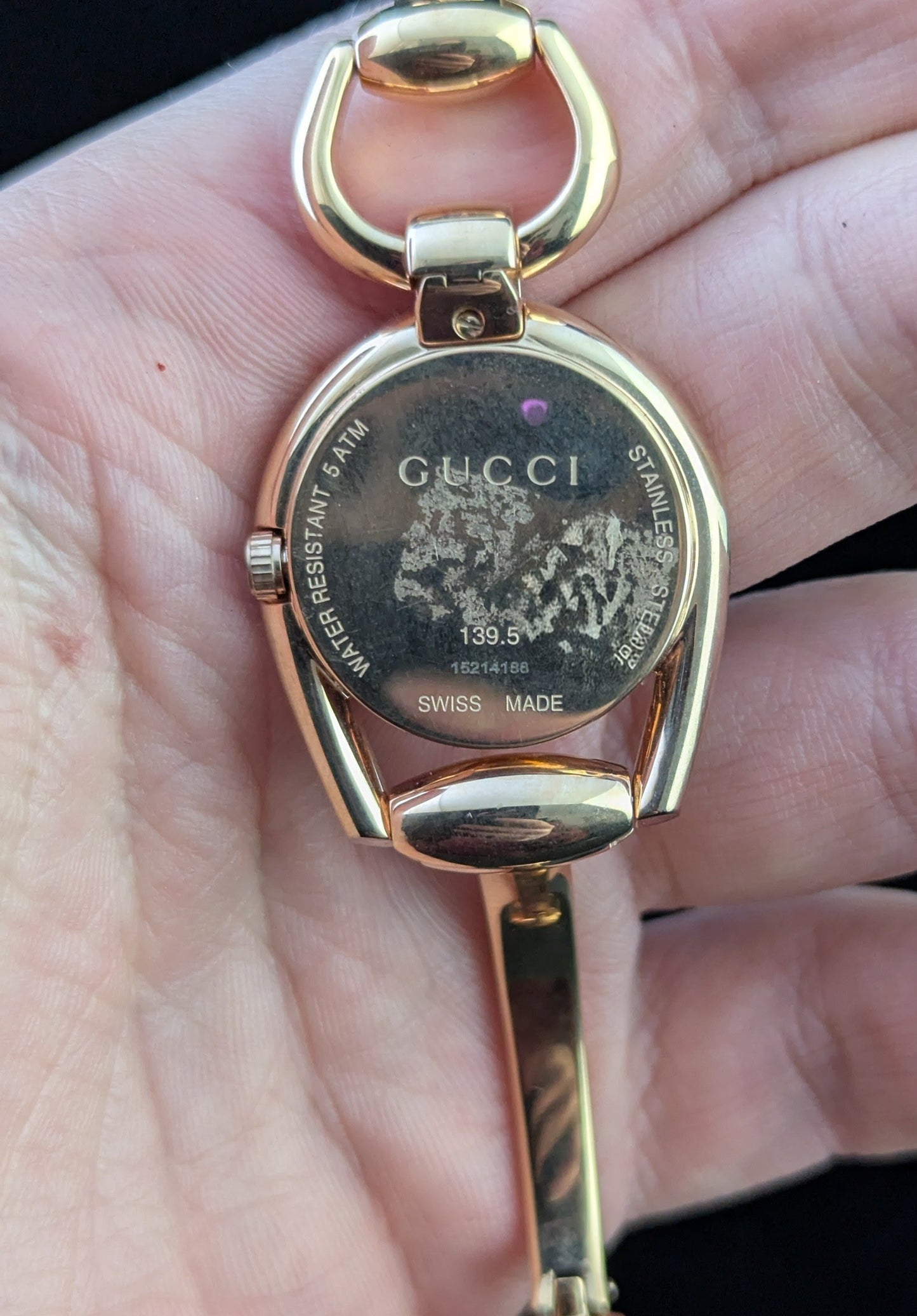 Gucci ladies Rose gold plated horsebit wristwatch, watch