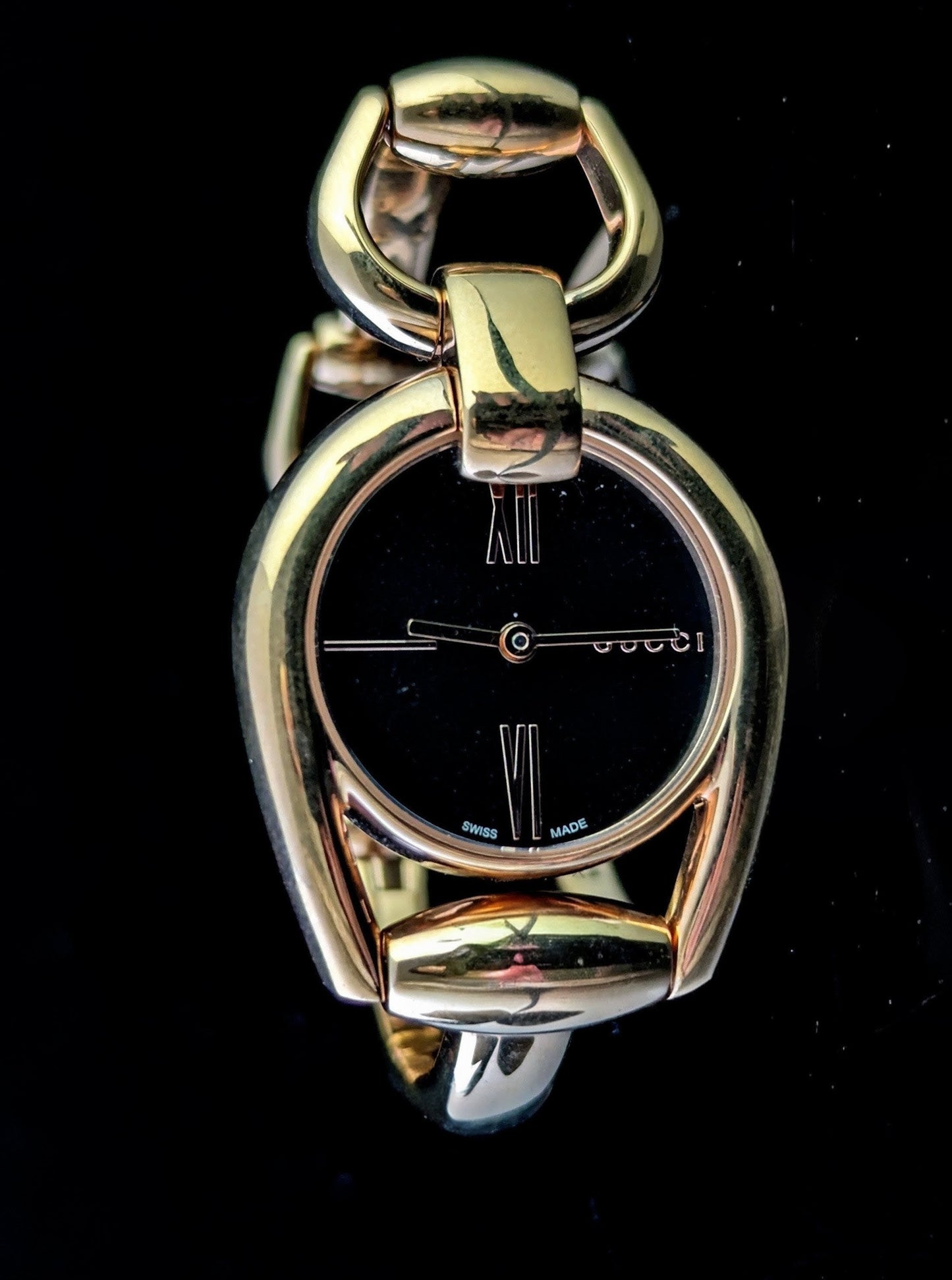Gucci ladies Rose gold plated horsebit wristwatch, watch