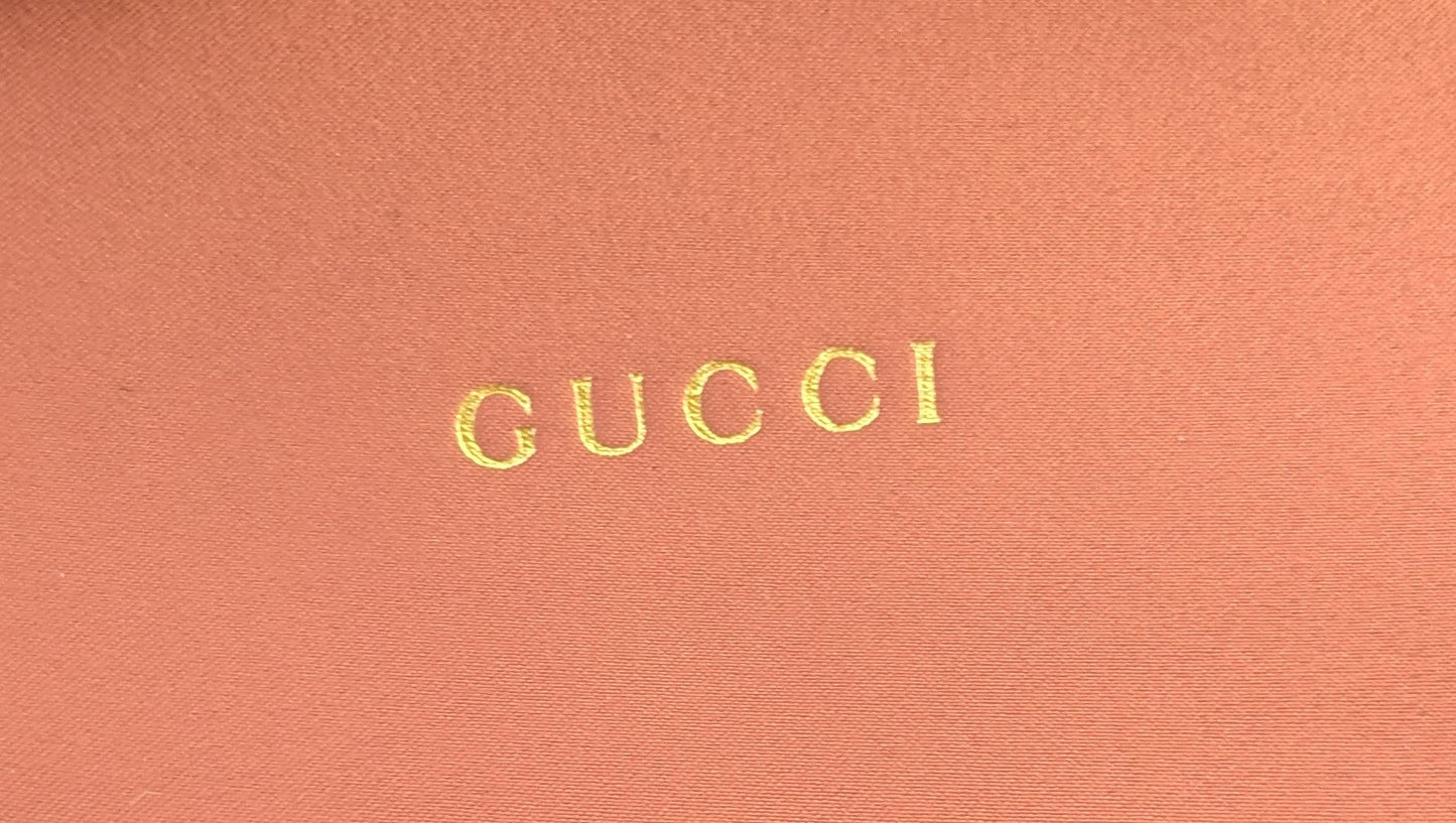 Gucci Oversized Sunglasses, dark blue, gold tone logo, cased